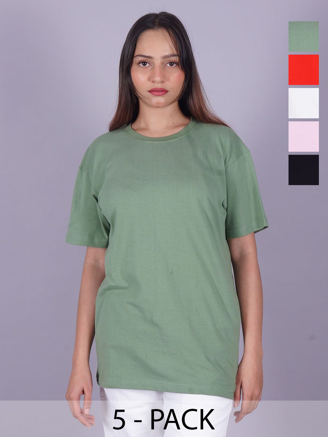 

VYVE Women 5 Drop-Shoulder Sleeves Pockets T-shirt, Multi