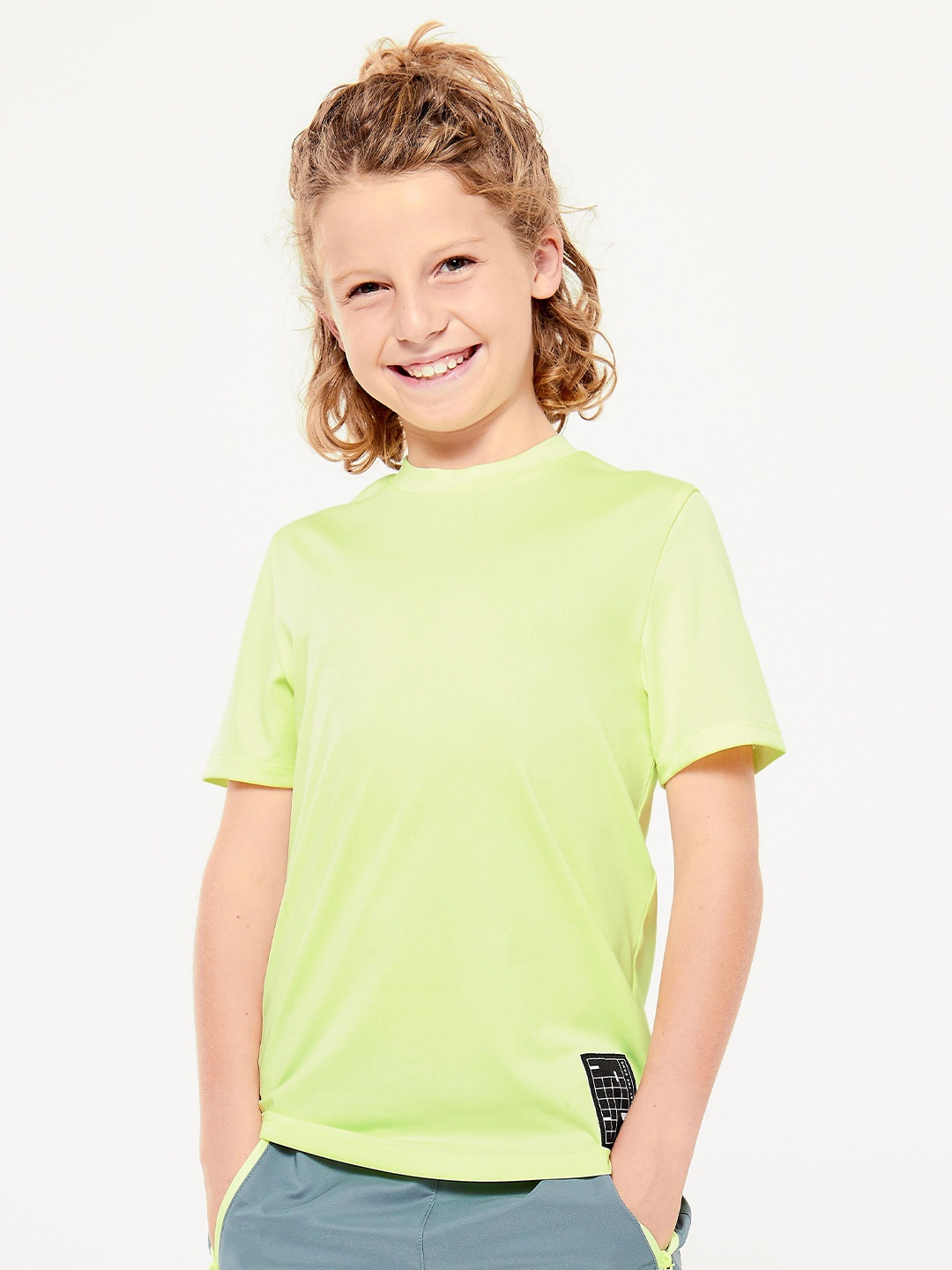 

Domyos By Decathlon Boys Round Neck Breathable T-shirt, Yellow