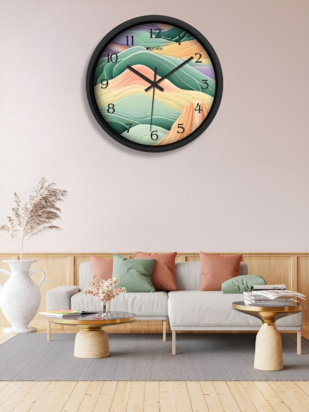 

OLIVE TREE Black & Green Printed Analogue Contemporary Wall Clock