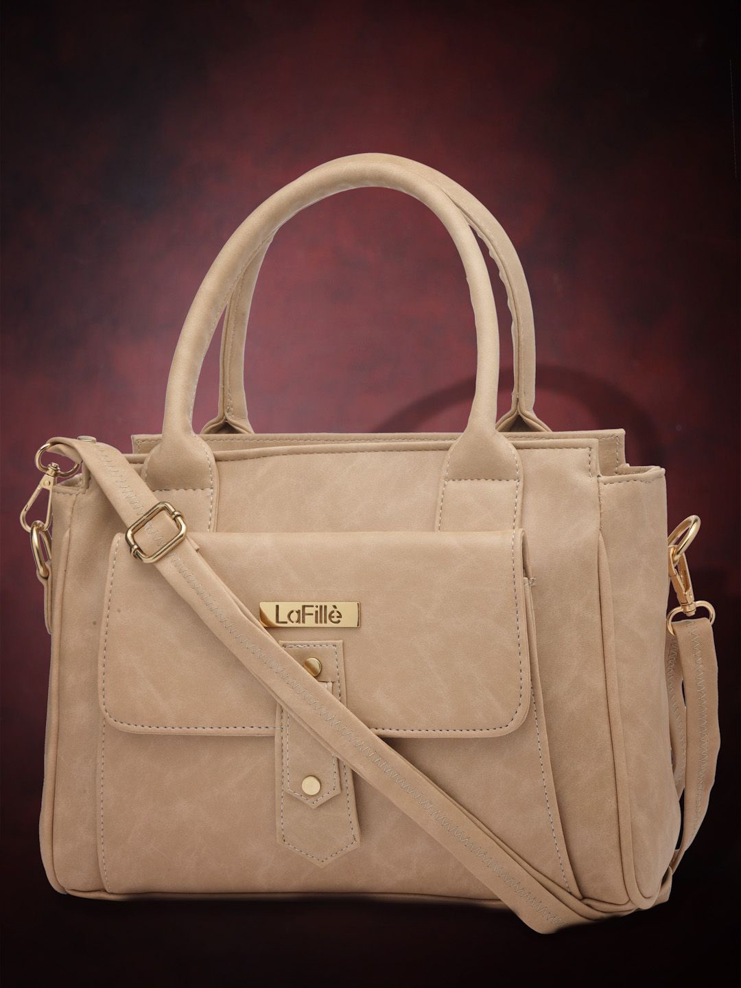 

LaFille PU Structured Handheld Bag, Cream