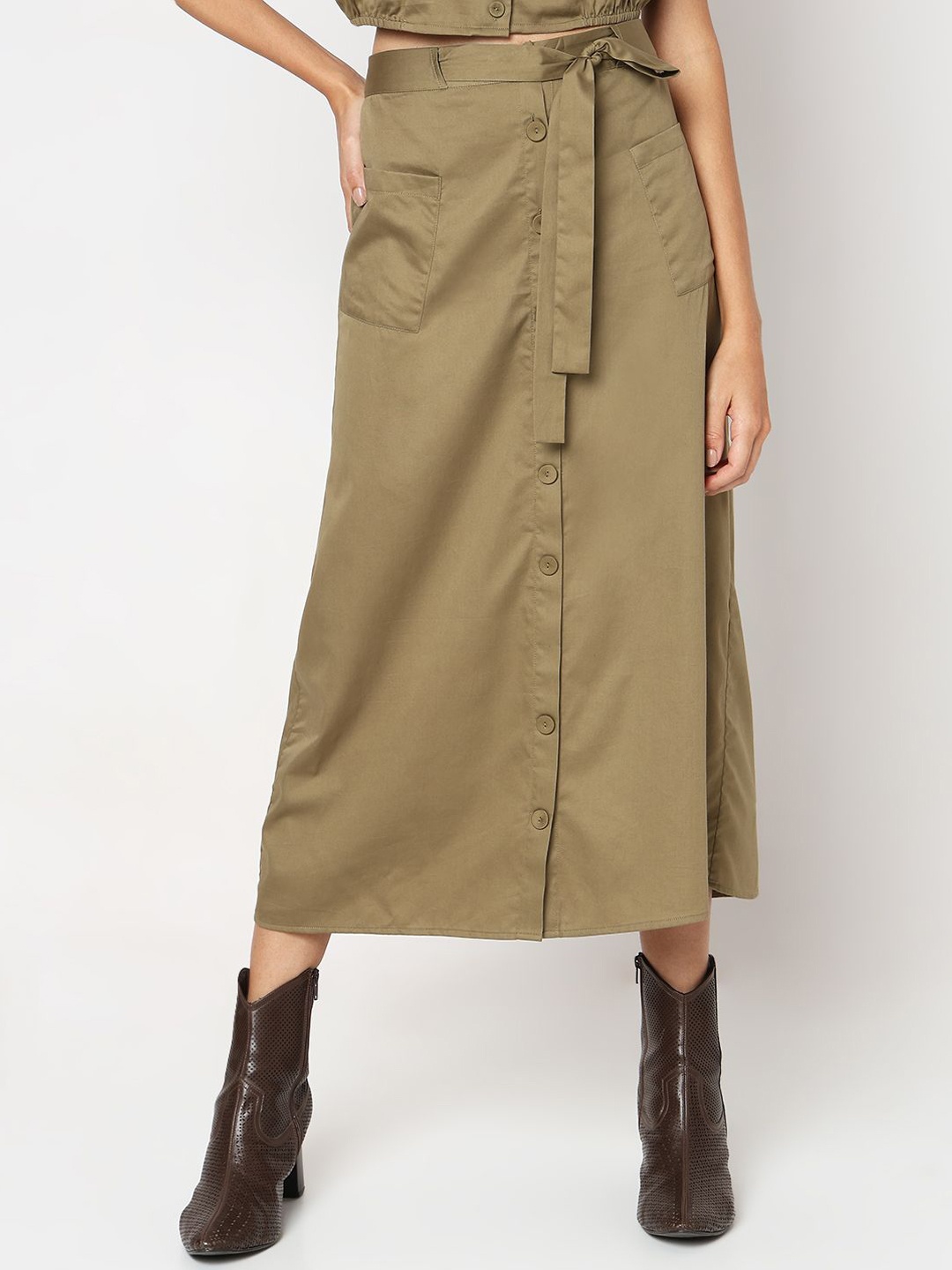 

Vero Moda Straight Midi Skirt, Green