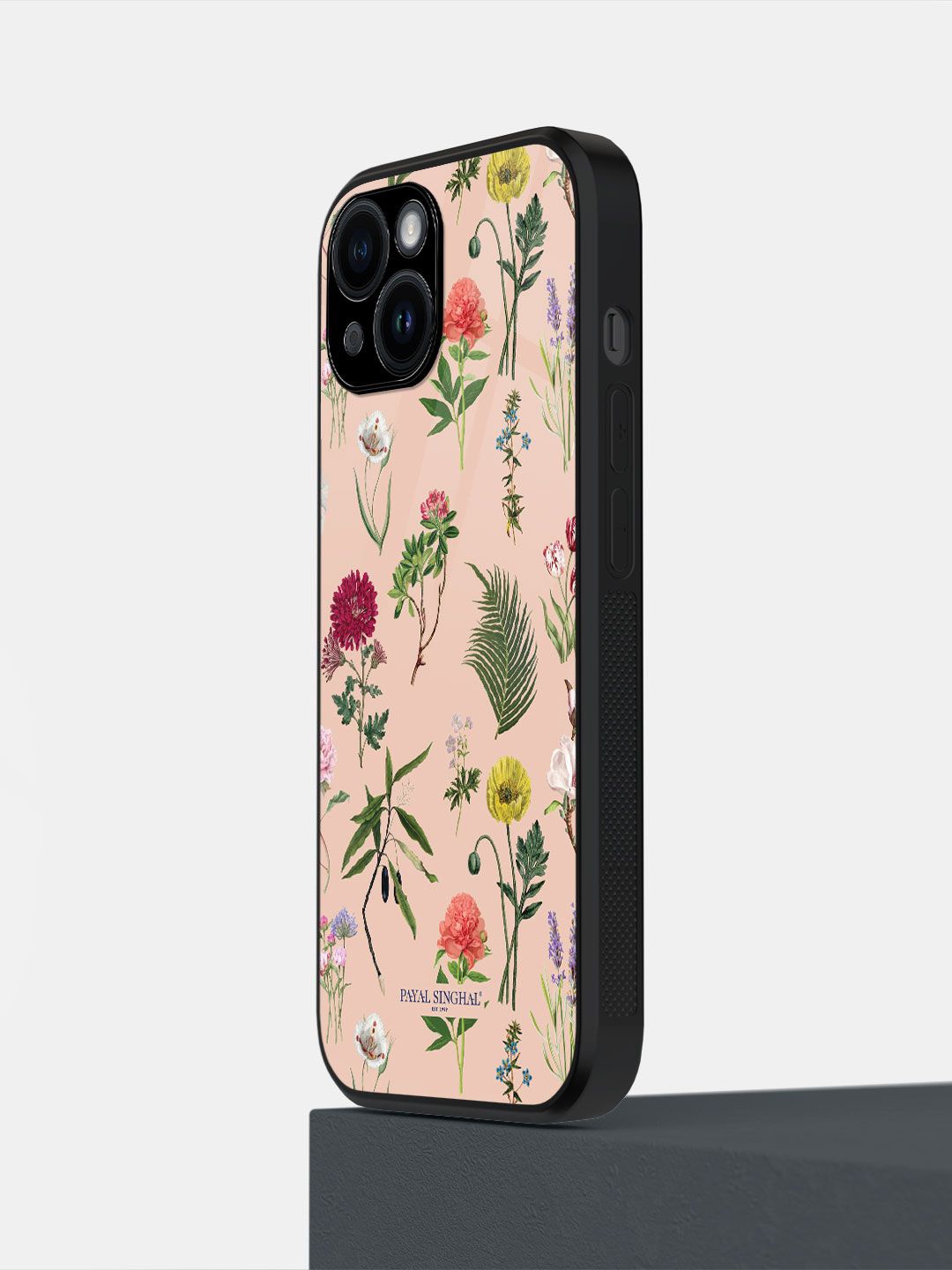 

macmerise Floral Printed iPhone 14 Back Case Mobile Accessories, Peach