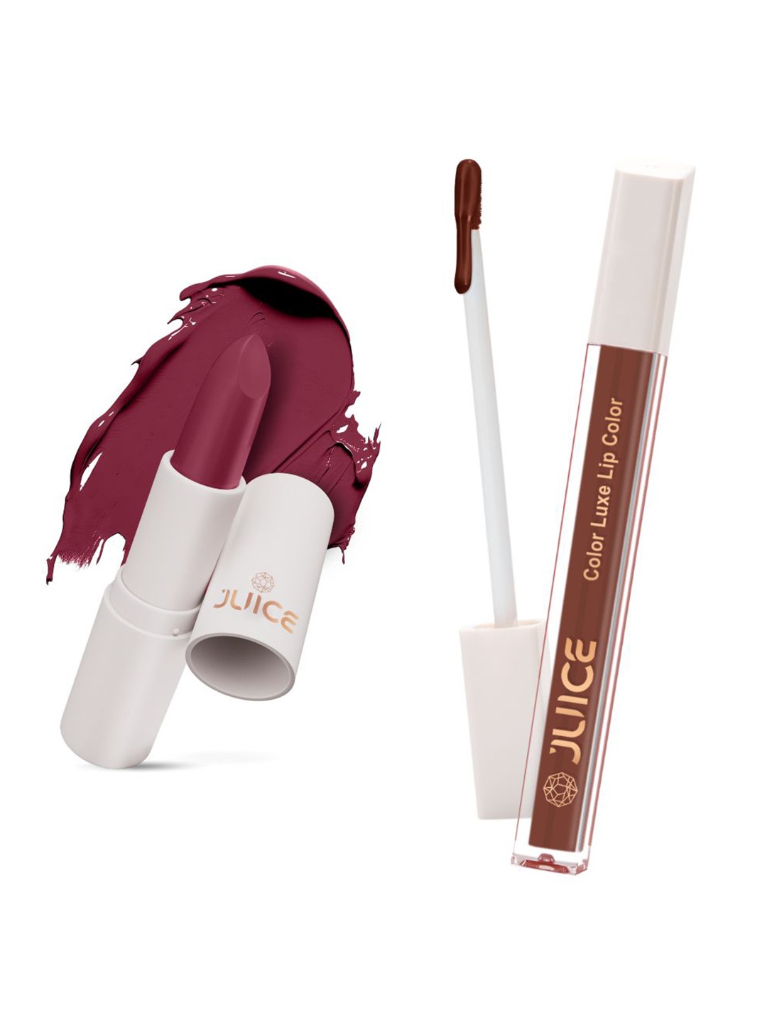 

JUICE Set of Color Luxe Lip Color 2.5ml & Kiss Sensation Lipstick 4g - Shade M08 & M12, Pink