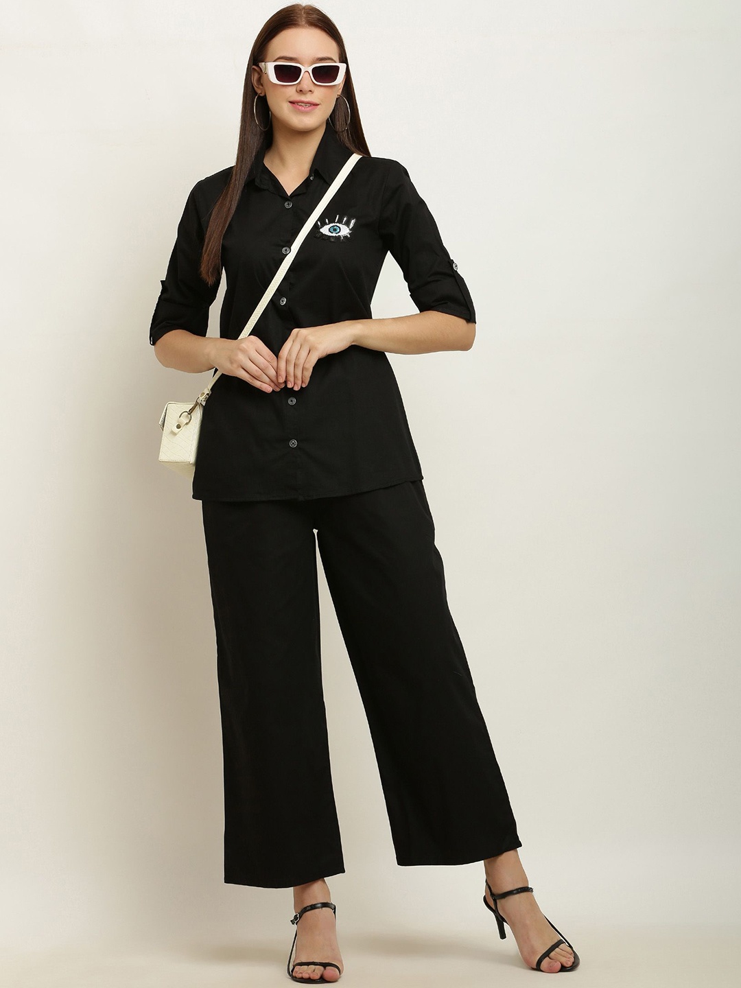 

BAESD Pure Cotton Shirt With Trousers, Black
