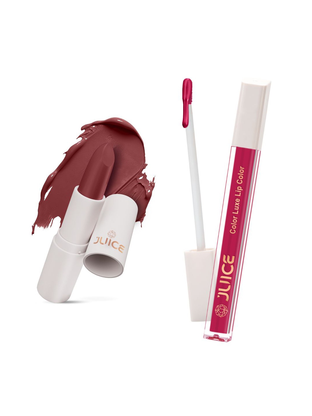 

JUICE Kiss Sensation & Color Luxe Set Of 2 With Bio Retinol Lipstick-4gm Each-M24 & M05, Pink