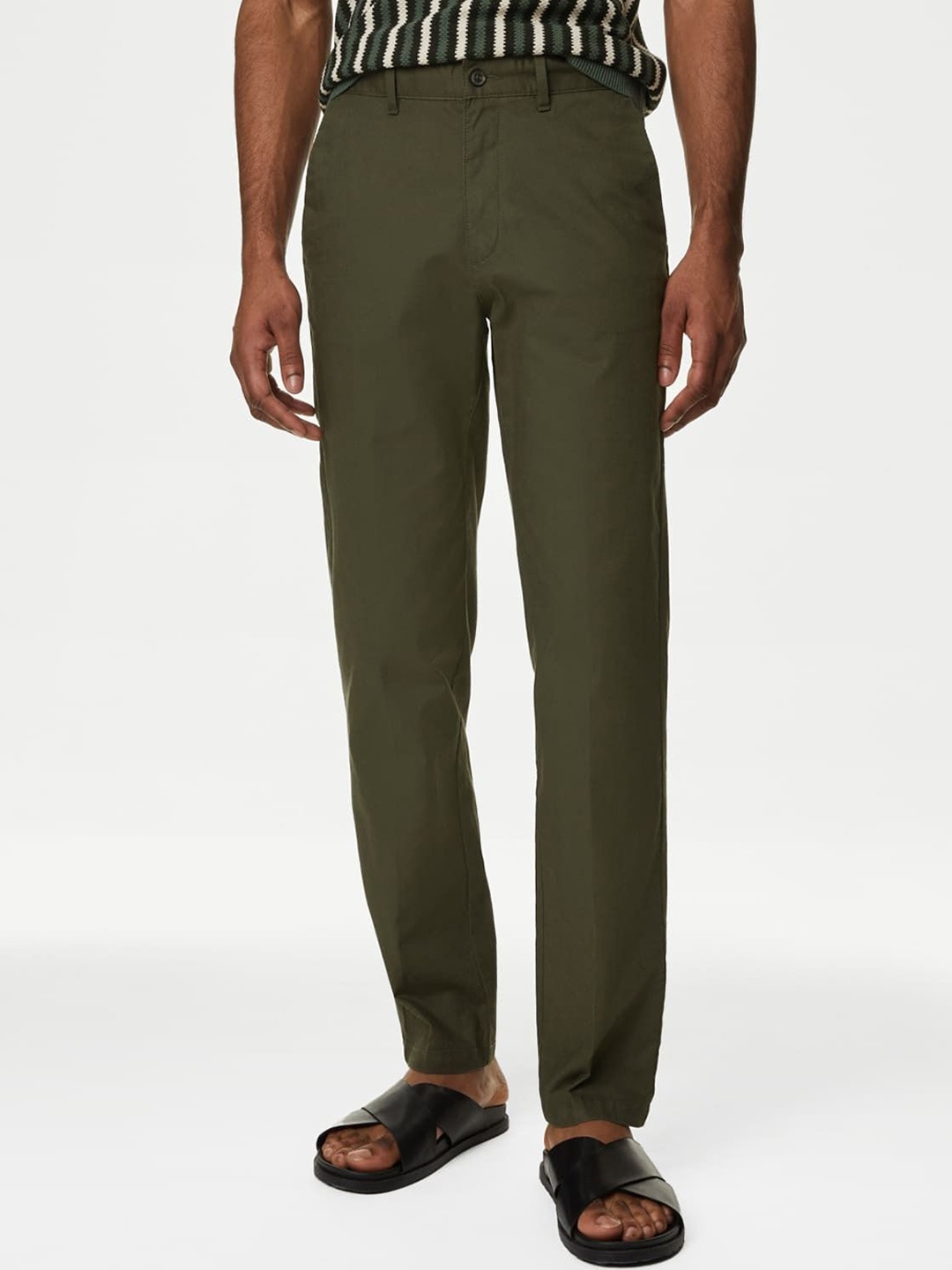 

Marks & Spencer Men Mid-Rise Chinos, Green