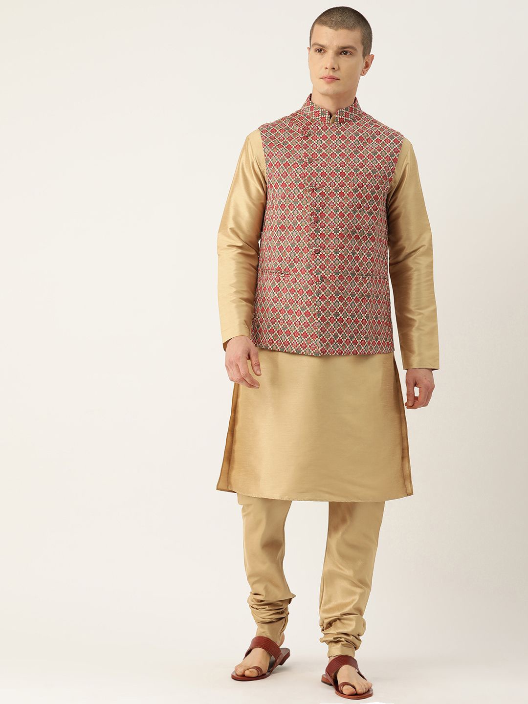 

Sayisha Printed Nehru Jackets, Red