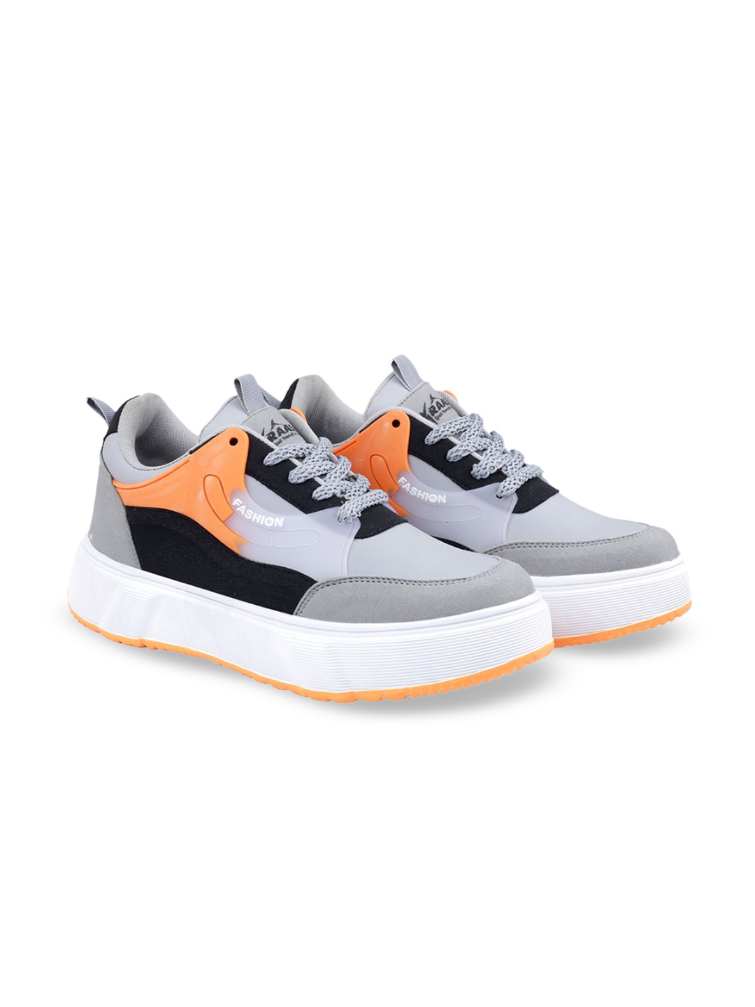 

KRAASA Men GlideX Chunky Height Increasing Suede Sneakers, Orange