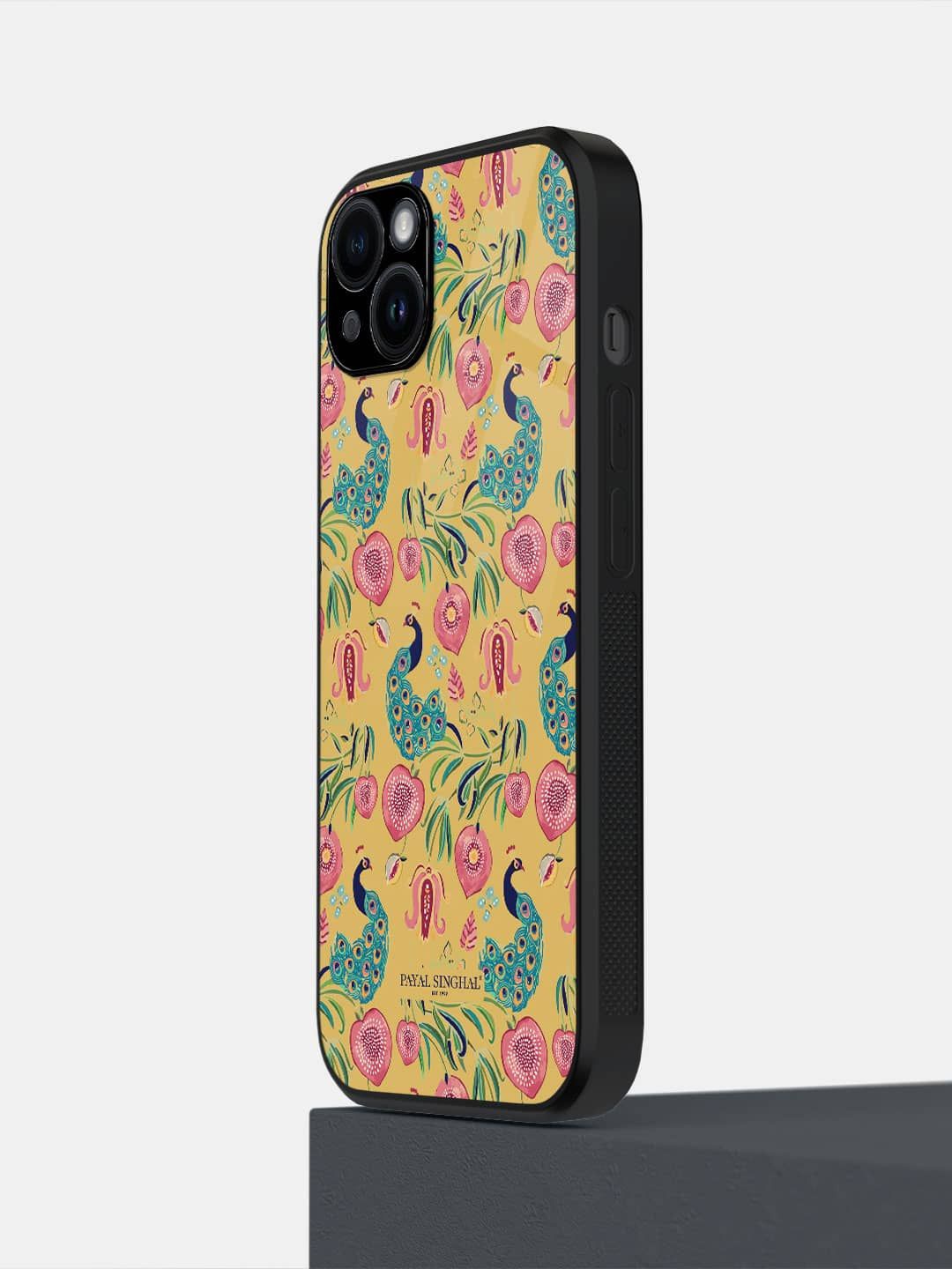 

macmerise Floral Printed iPhone 14 Plus Back Case Mobile Accessories, Yellow