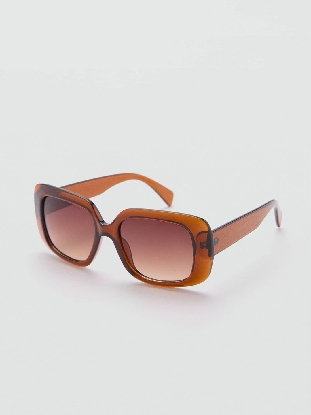 

MANGO Women Square Sunglasses with UV Protected Lens 77050567, Brown