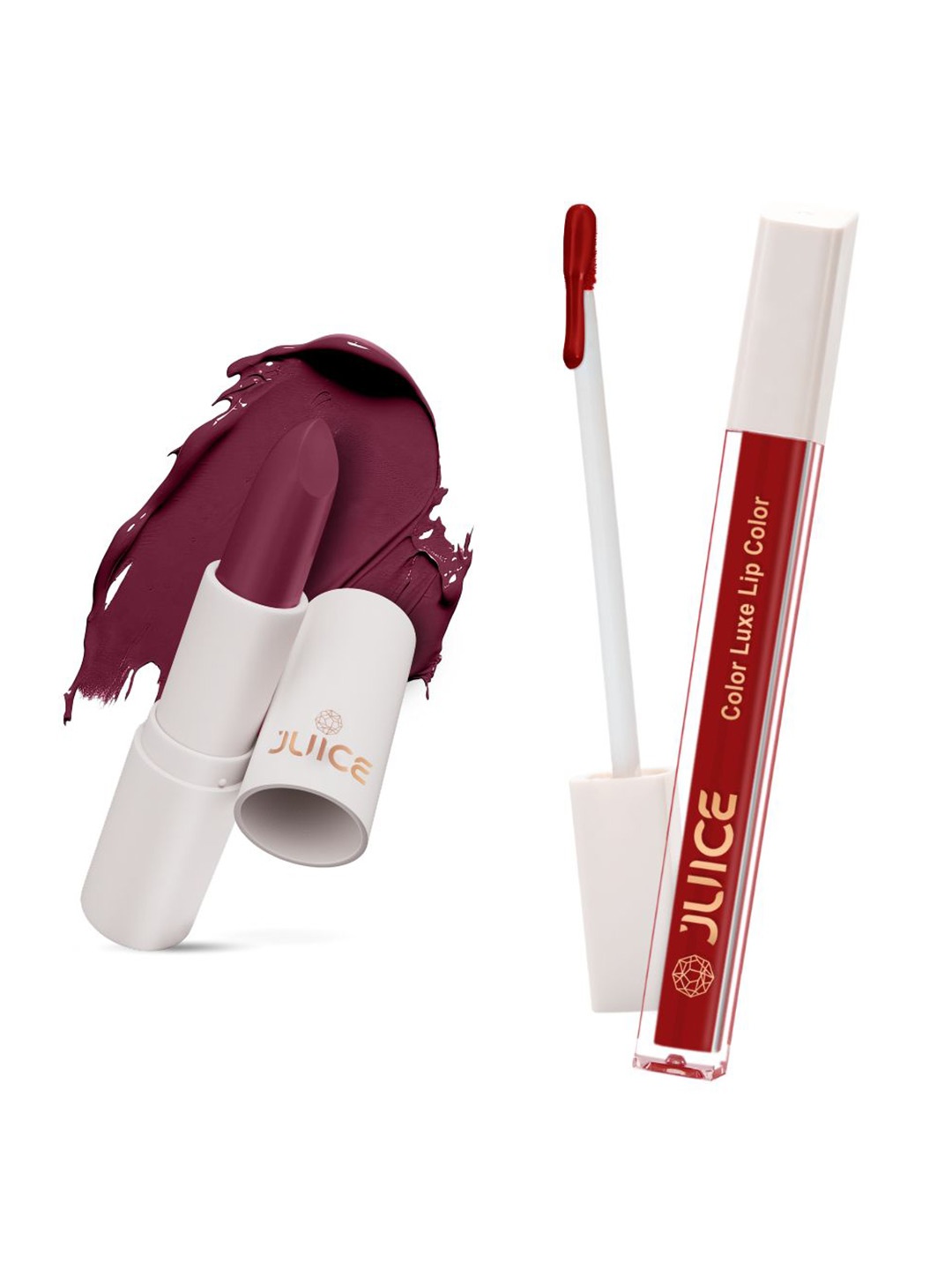 

JUICE Set of Color Luxe Lip Color 2.5ml & Kiss Sensation Lipstick 4g - Shade M14 & M09, Purple