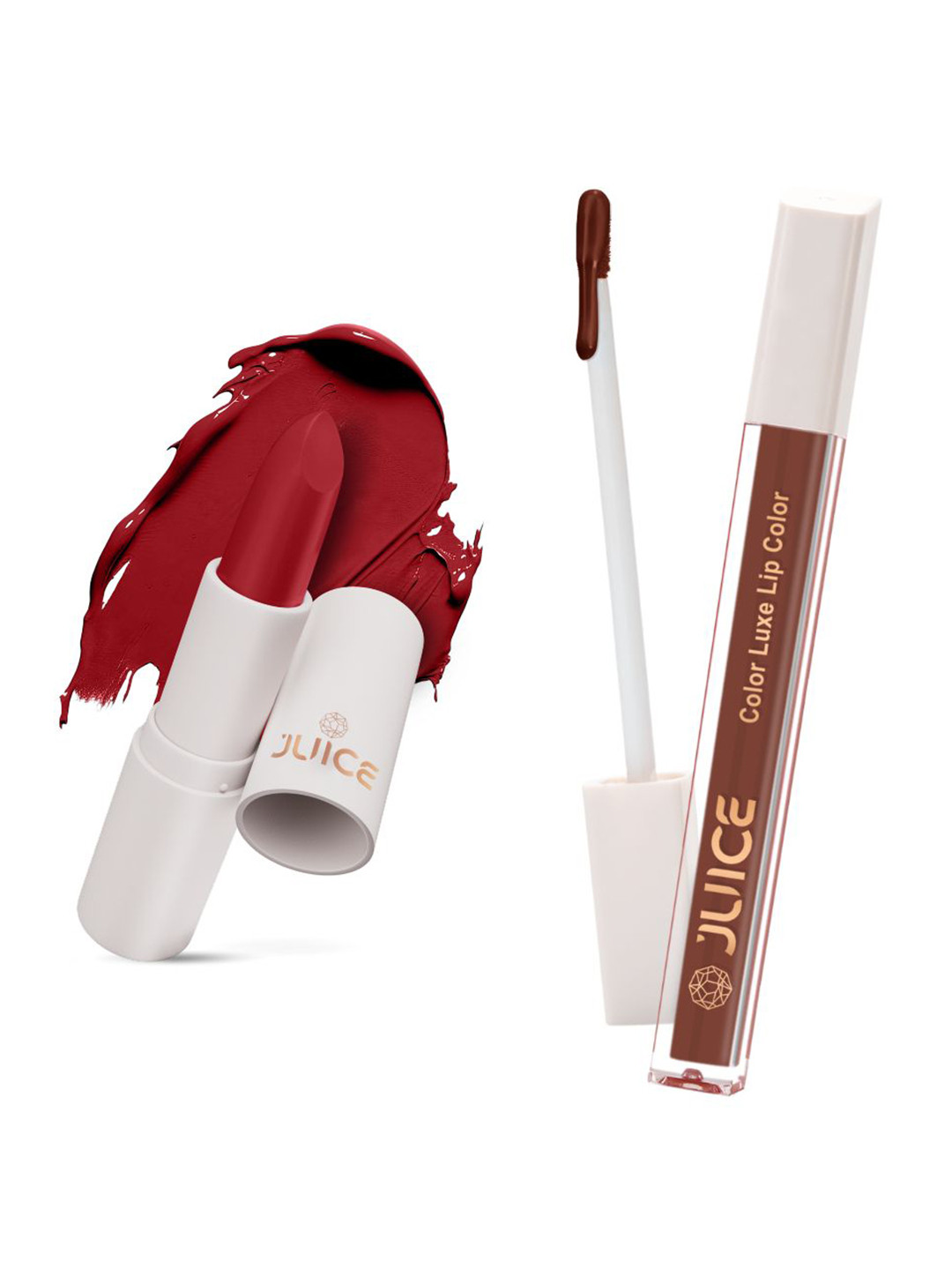 

JUICE Set of Color Luxe Lip Color 2.5ml & Kiss Sensation Lipstick 4g - Shade M03 & M12, Red