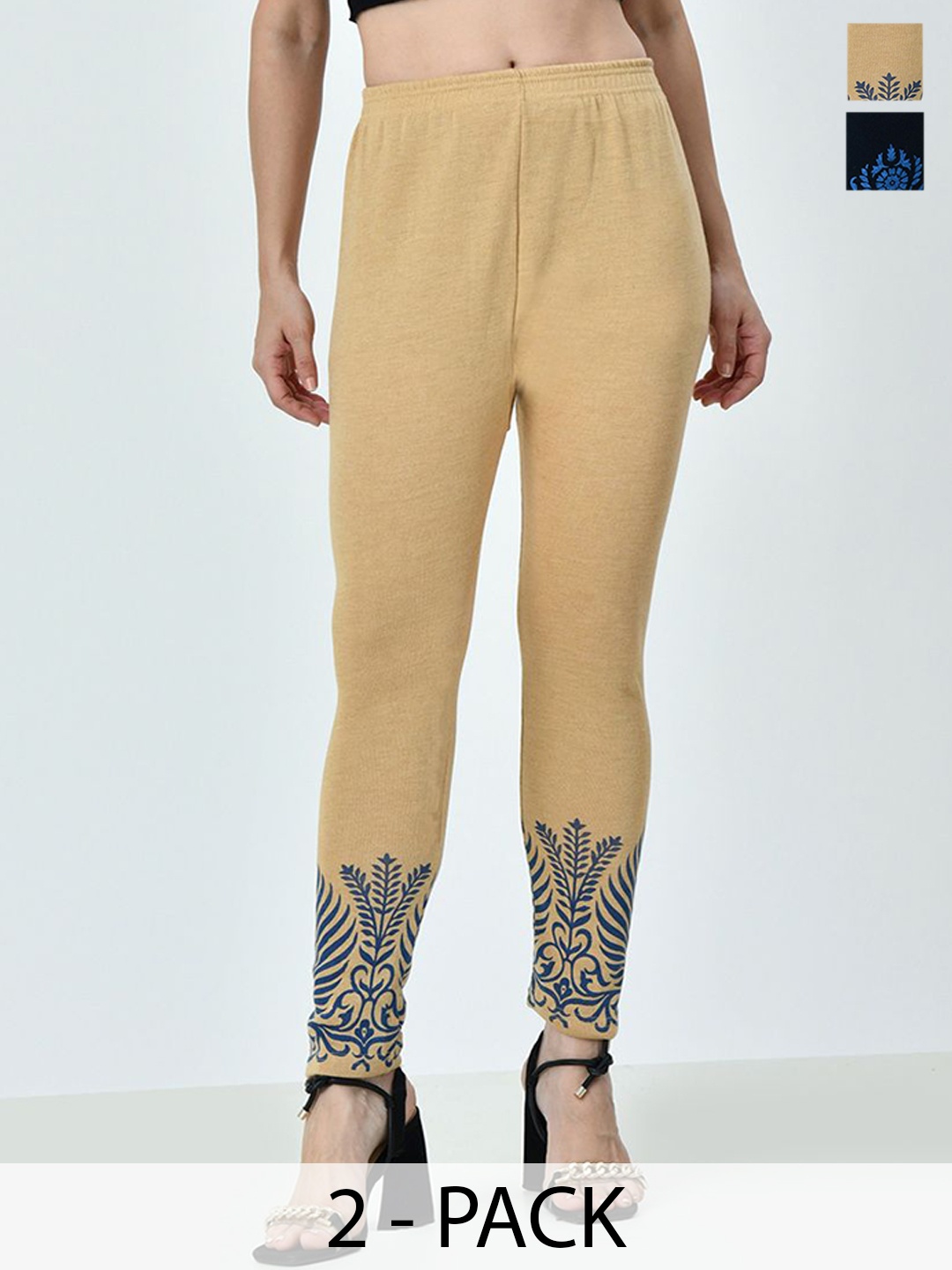 

BAESD Pack Of 2 Printed Ankle Length Leggings, Multi