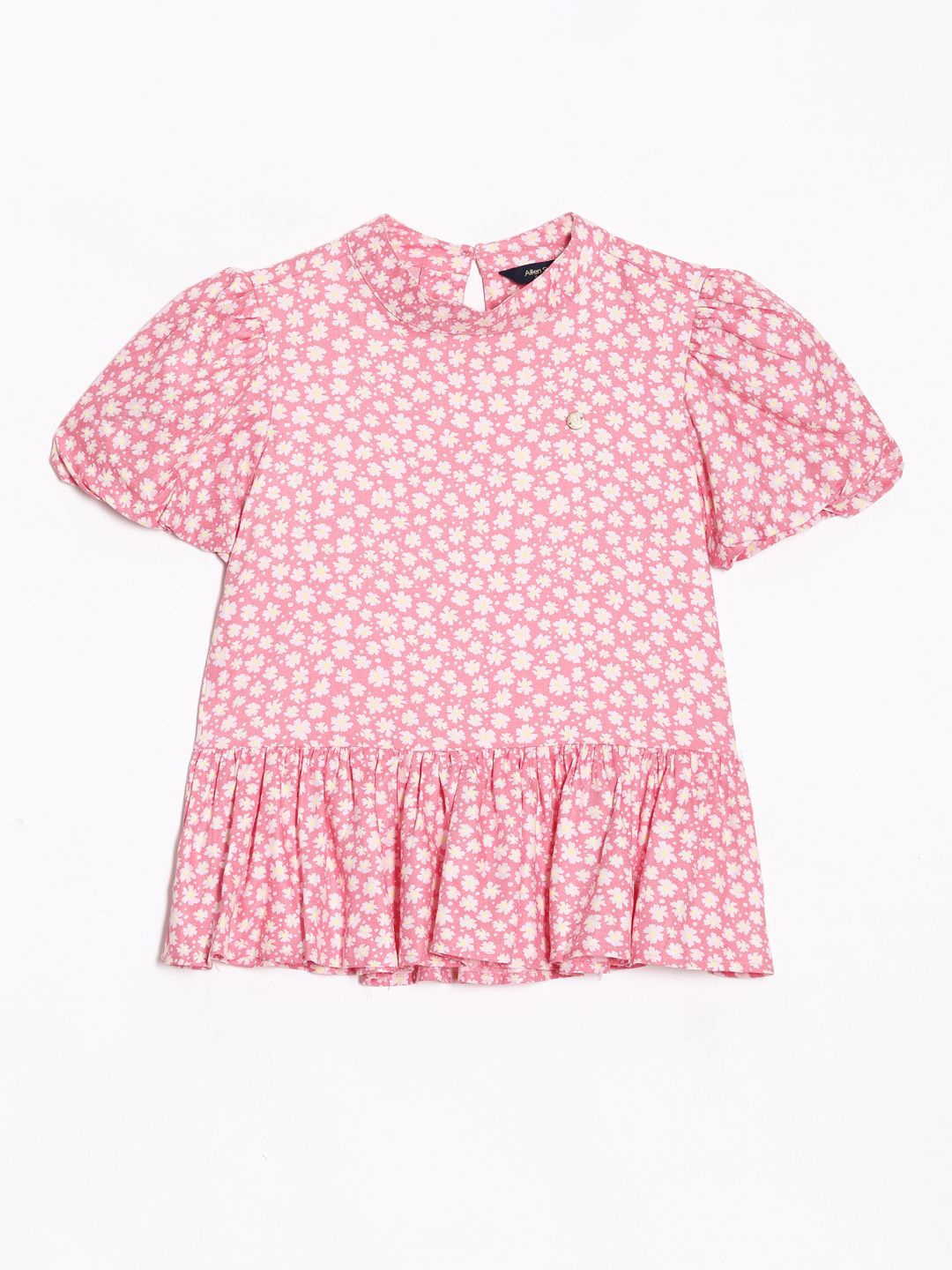 

Allen Solly Junior Girls Floral Printed Round Neck Cotton Top, Pink