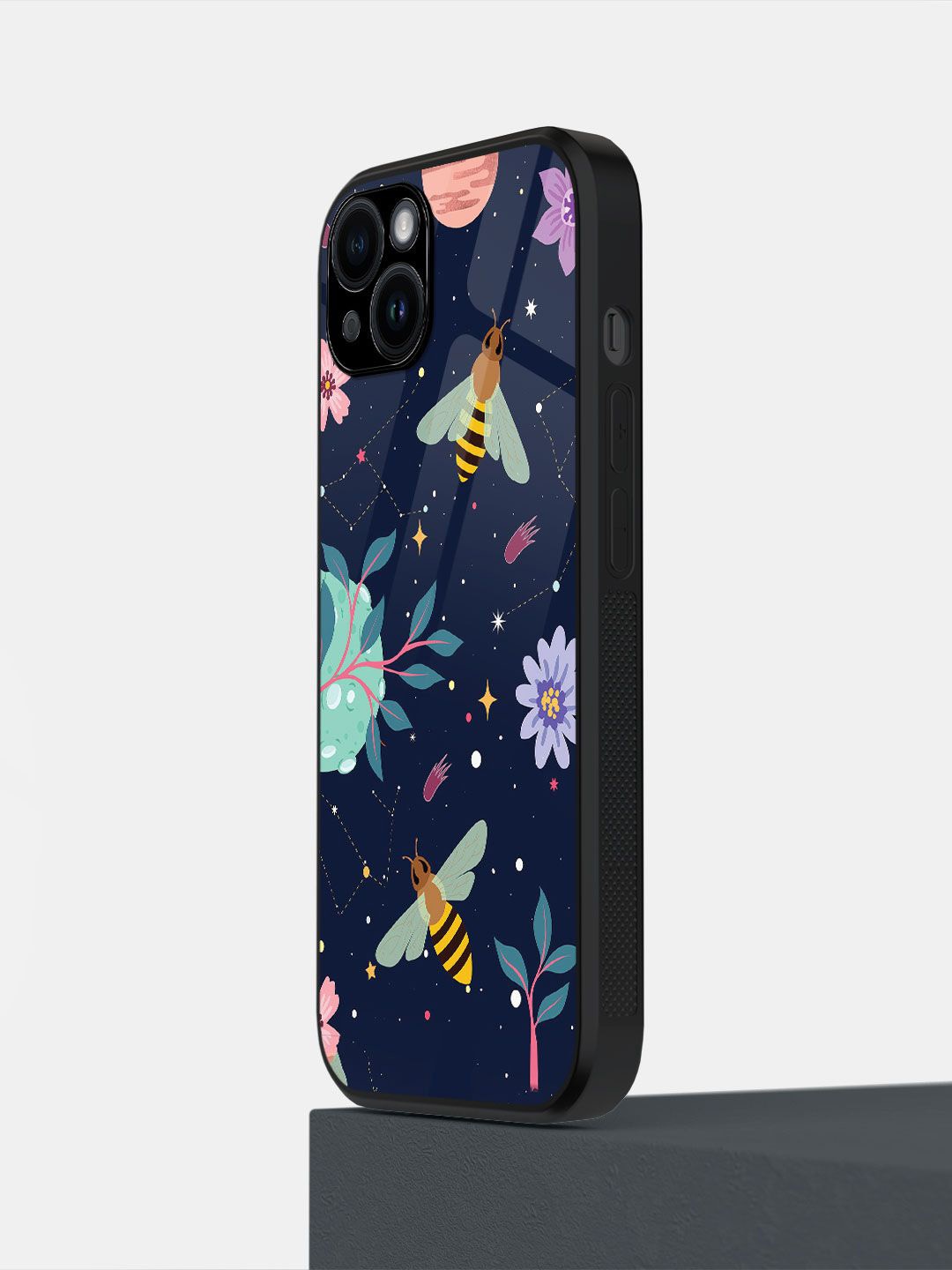 

macmerise Tropical Printed iPhone 14 Plus Back Case Mobile Accessories, Navy blue