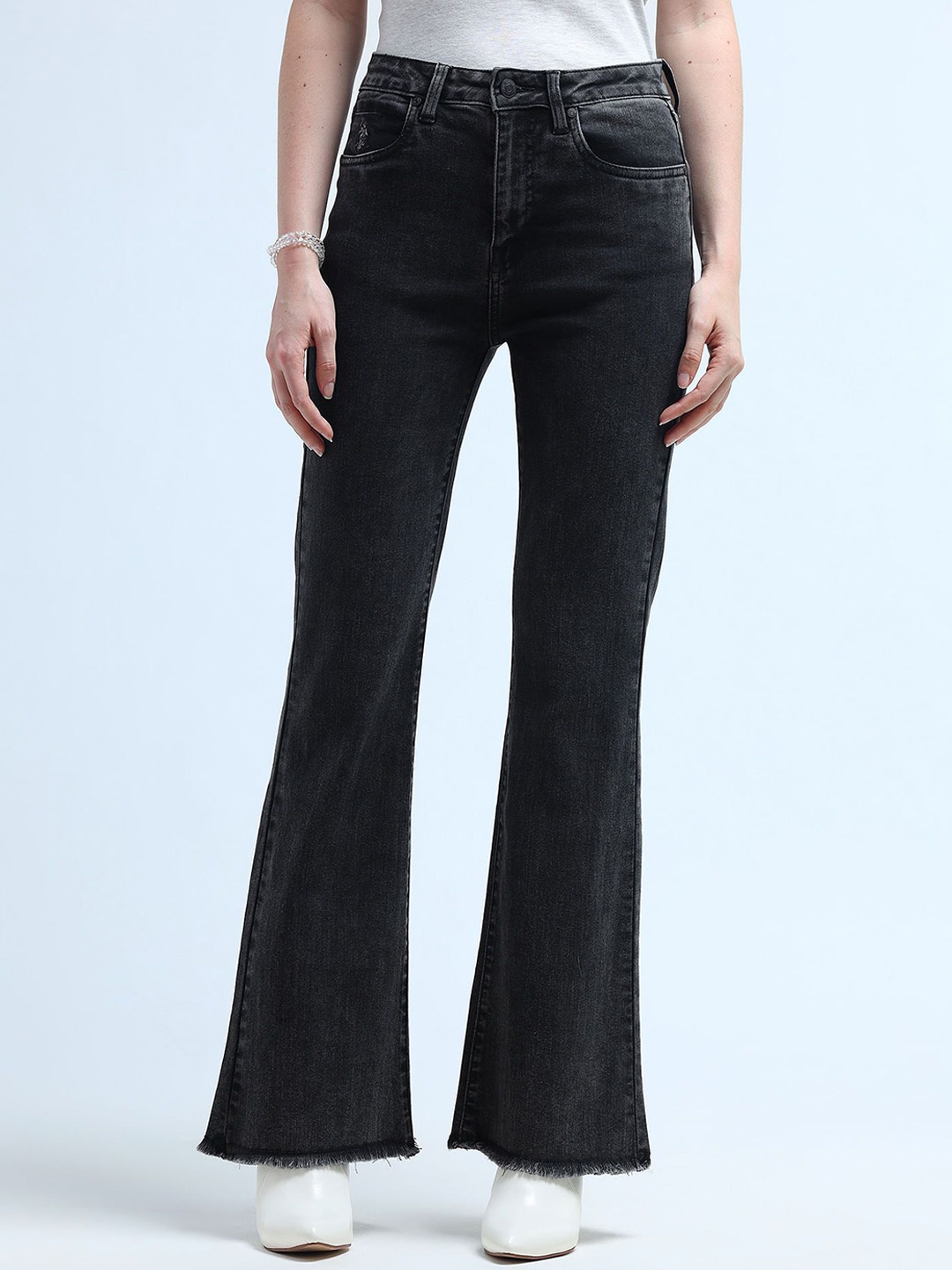 

U.S. Polo Assn. Women Bootcut High-Rise Stretchable Jeans, Black