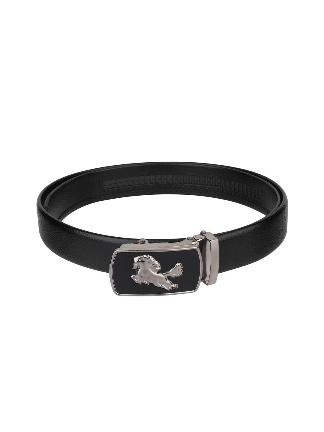 

WINSOME DEAL Men Textured Slider Buckle Casual Belt, Black