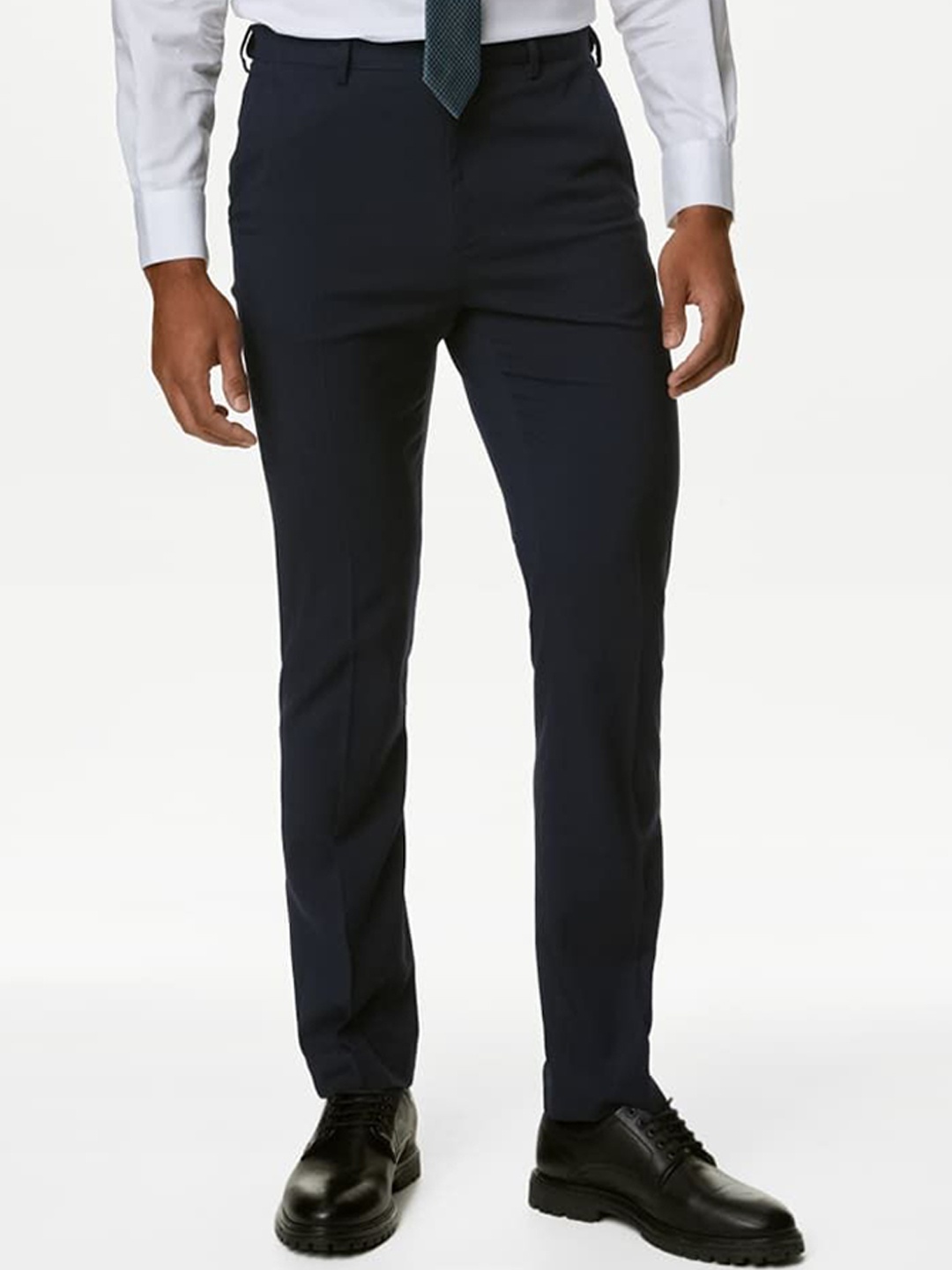 

Marks & Spencer Men Regular Fit Formal Trousers, Navy blue