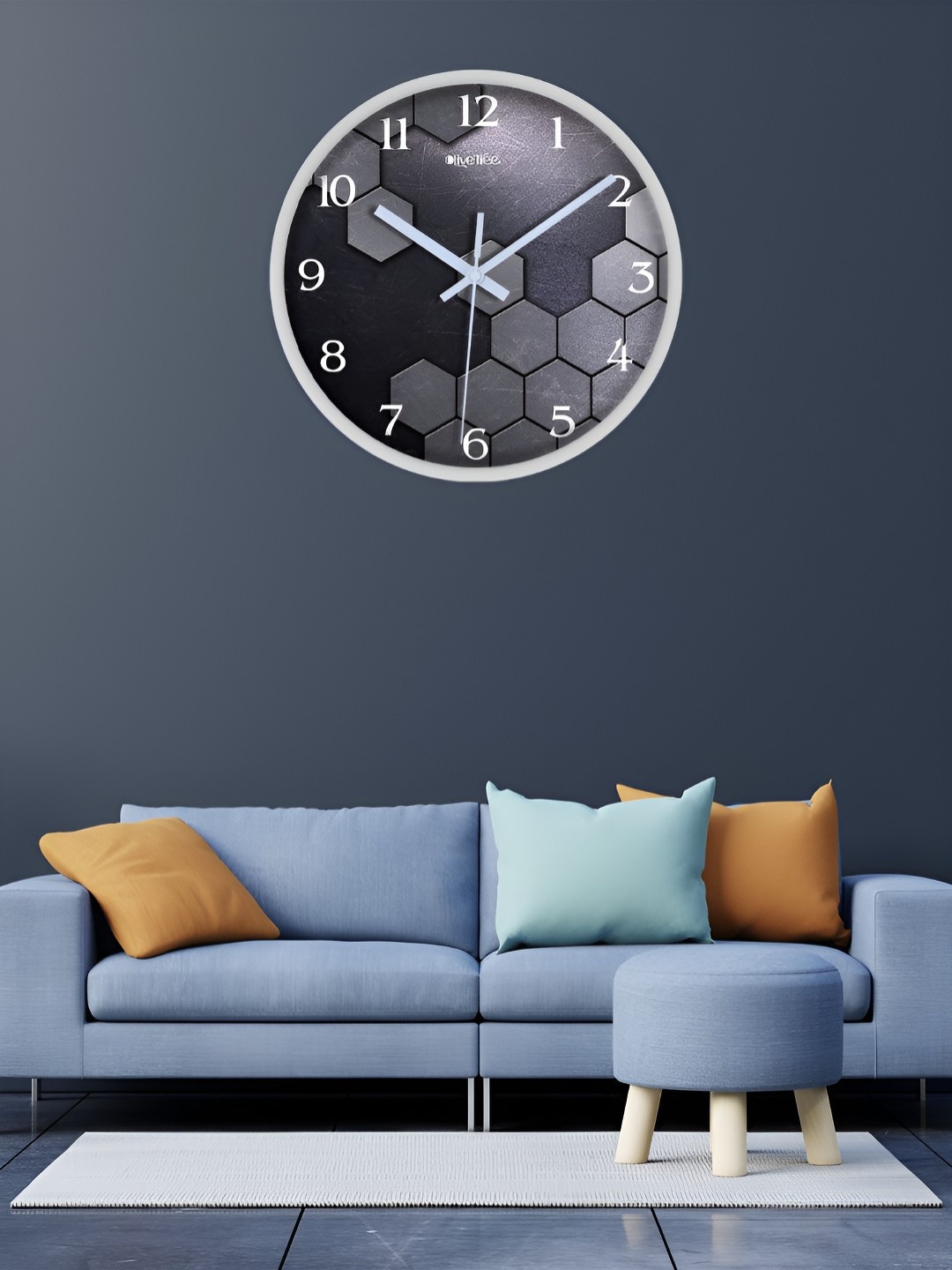 

OLIVE TREE White & Grey Printed Analogue Contemporary Wall Clock