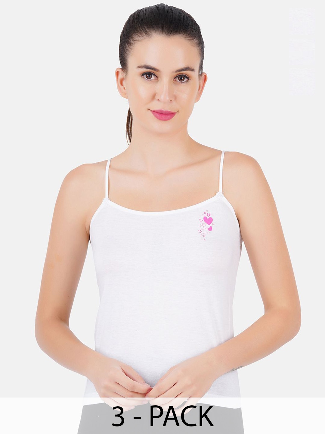 

Ramraj Women Pack Of 3 Cotton Camisoles, White