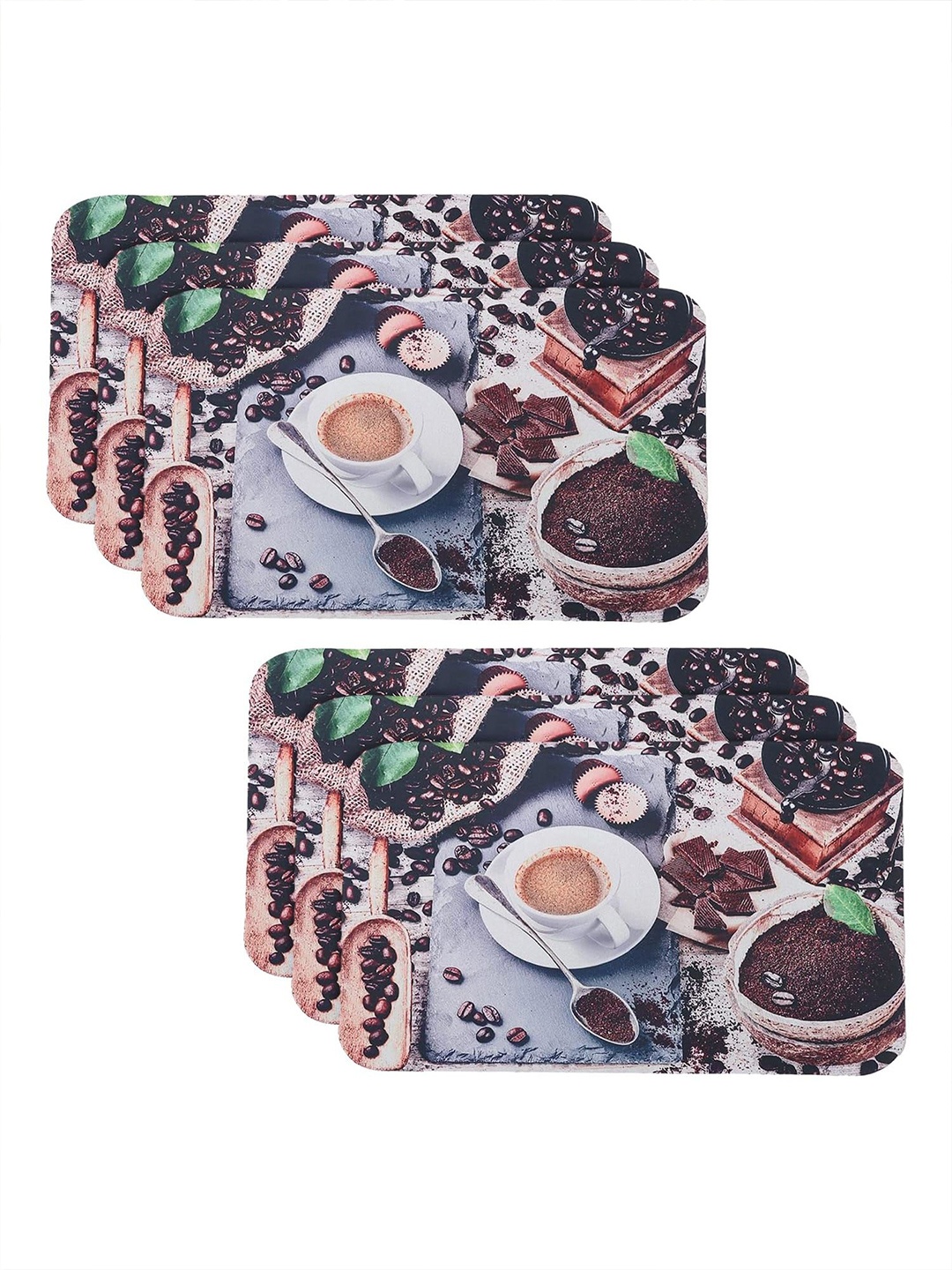 

Kuber Industries Brown 6 Pieces Printed Kitchen Mats