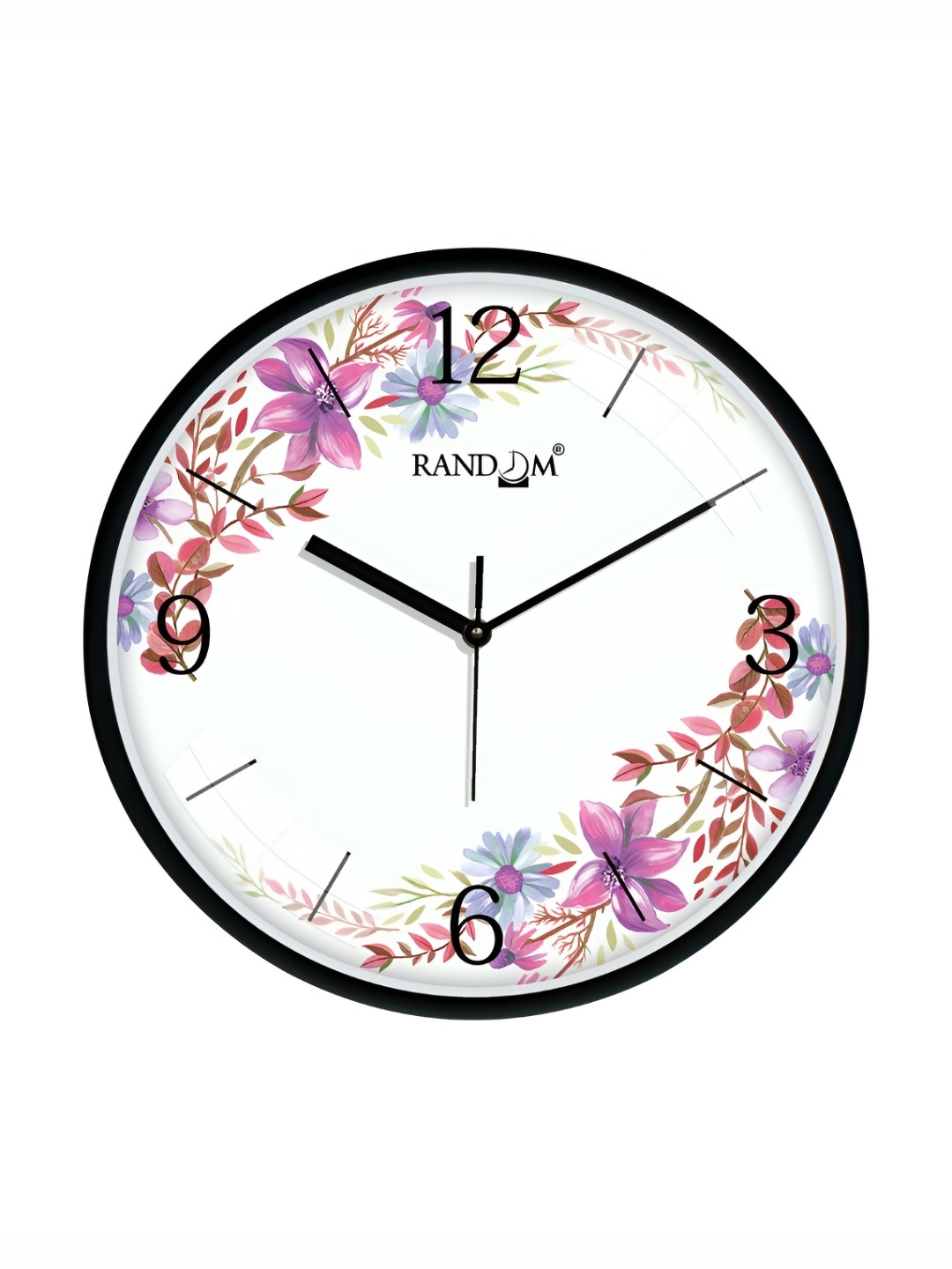 

RANDOM Printed Round Shaped Sweep Silent Movement Contemporary Wall Clock, White