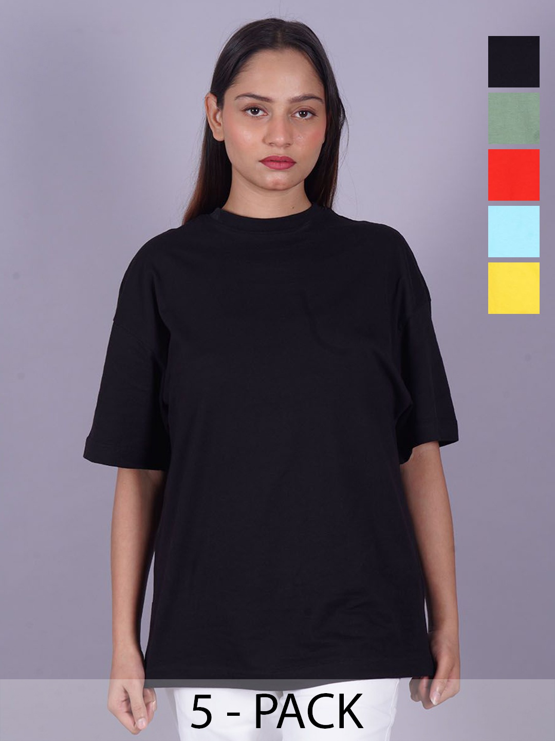 

VYVE Women 5 Drop-Shoulder Sleeves Pockets T-shirt, Multi