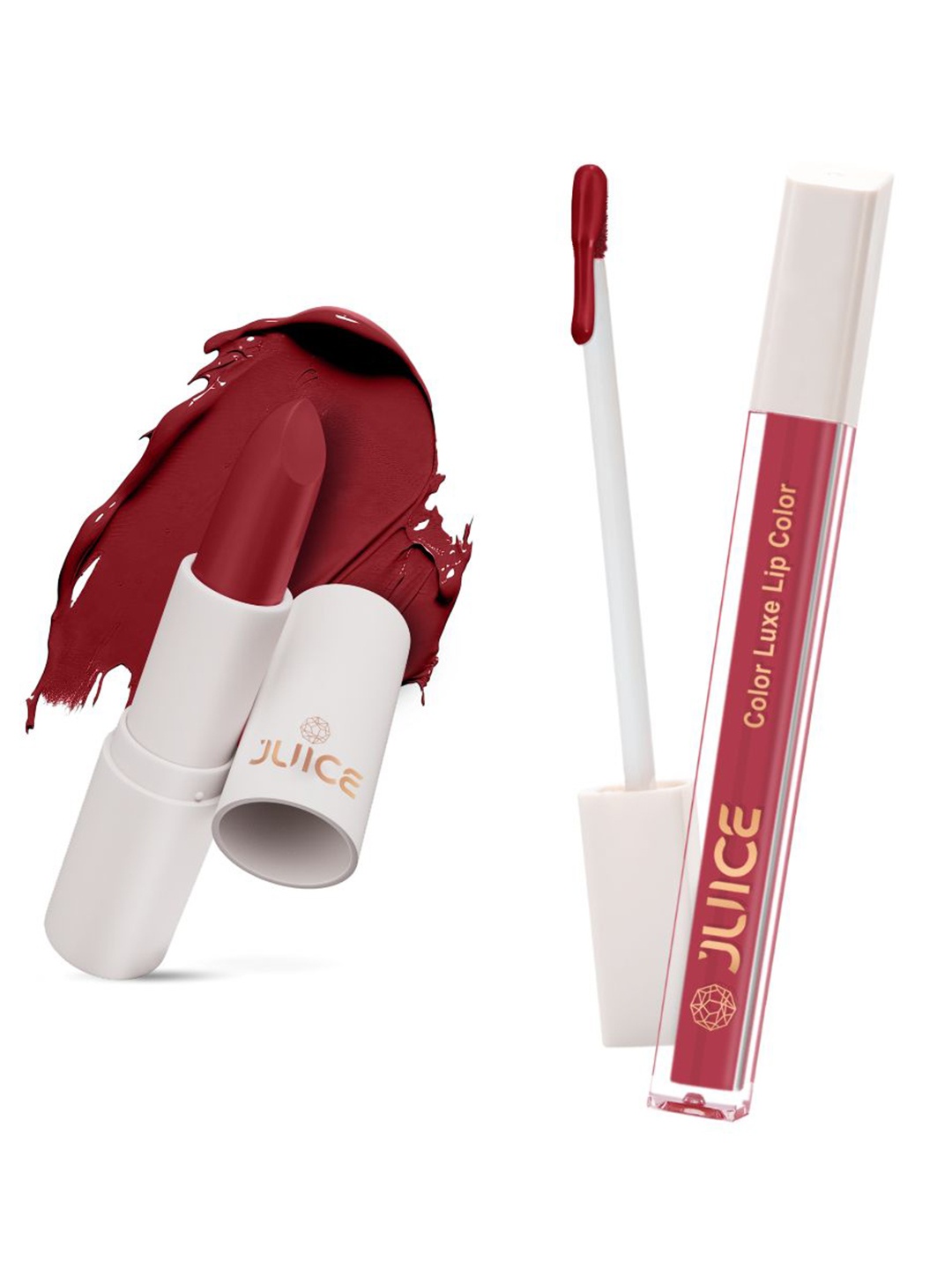 

JUICE Set of Color Luxe Lip Color 2.5ml & Kiss Sensation Lipstick 4g - Shade M04 & M13, Red