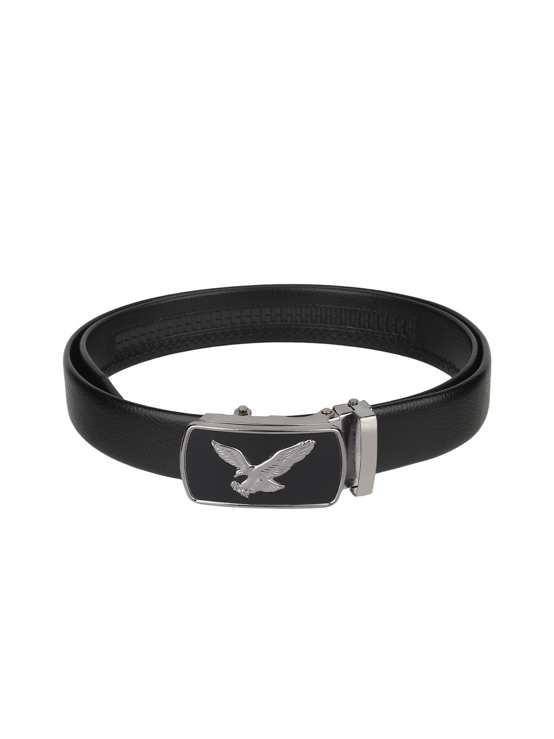 

WINSOME DEAL Men Textured Slider Buckle Formal Belt, Black