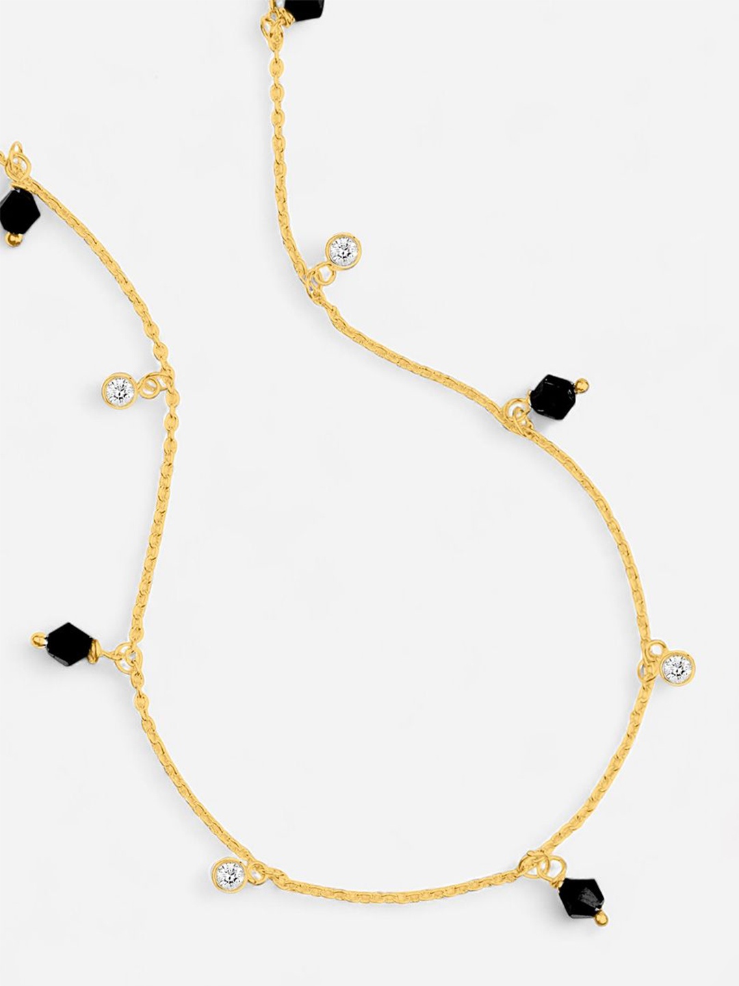 

Trisu 925 Sterling Silver Gold-Plated Stone Studded Necklace