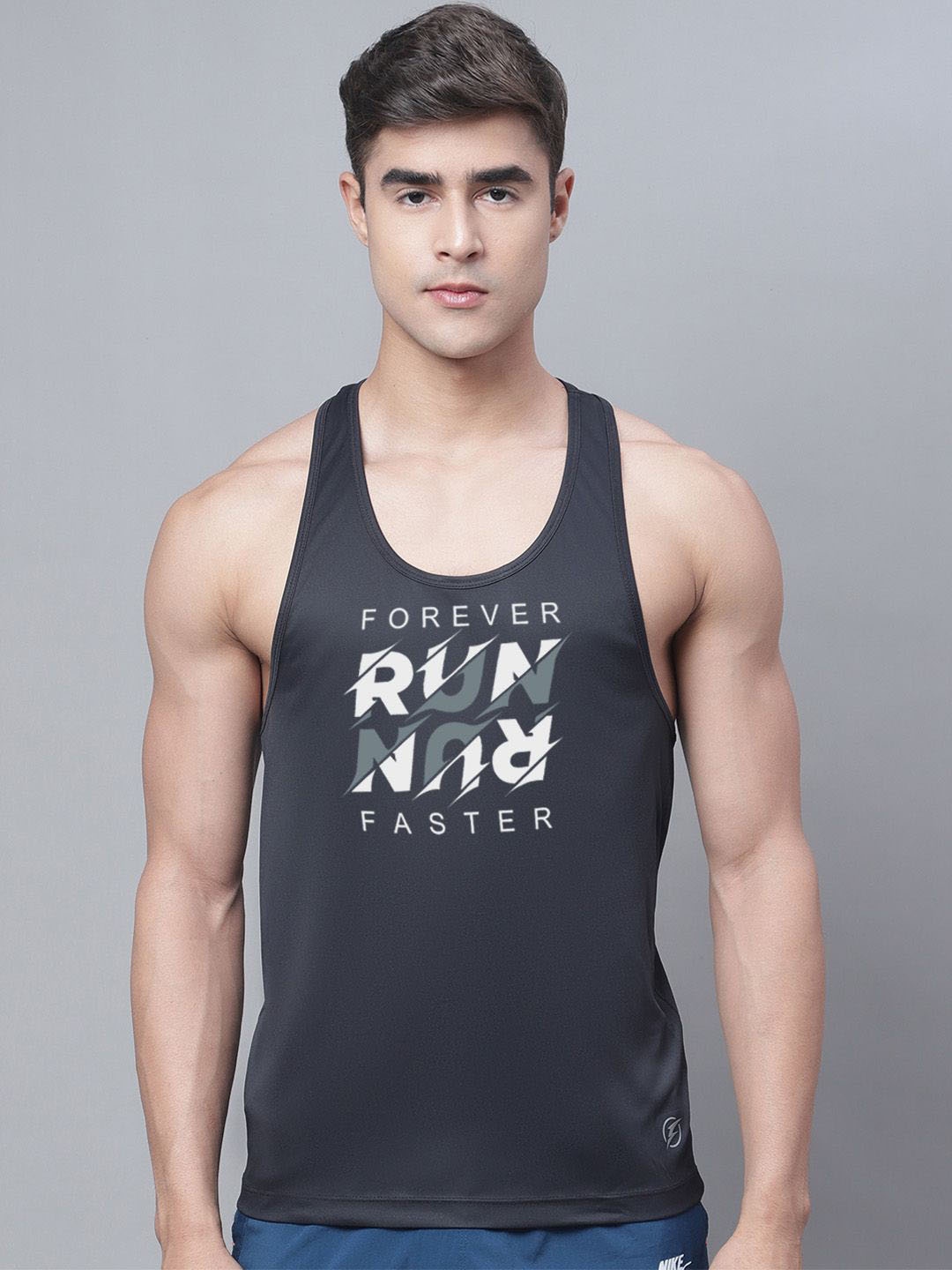 

Friskers Mens Printed Sleeveless Innerwear Vests 260724MA648-1884-01, Black