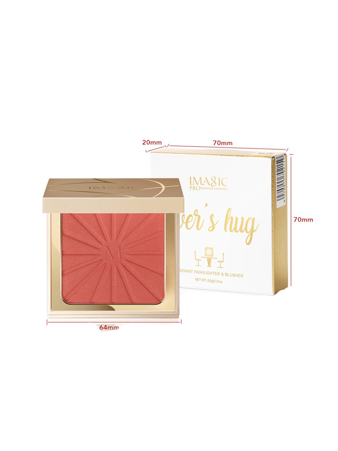 

IMAGIC Professional Cosmetics Lover's Hug Radiant Highlighter & Blush - Sunset Tequila, Peach