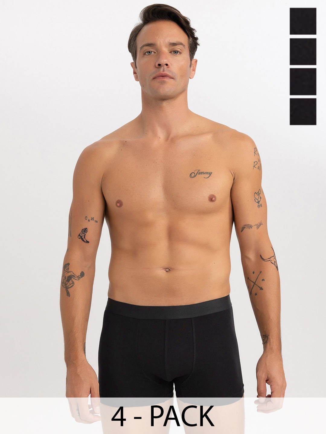 

DeFacto Men Pack Of 4 Breathability Trunks 233522960-BLACK