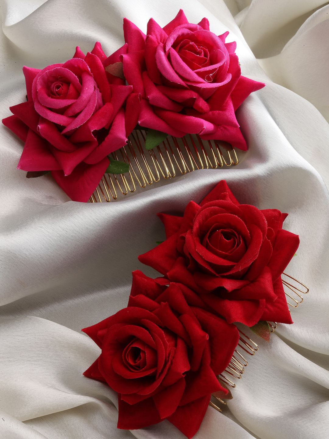

VOGUE HAIR ACCESSORIES Women Set Of 2 Comb Pin, Red