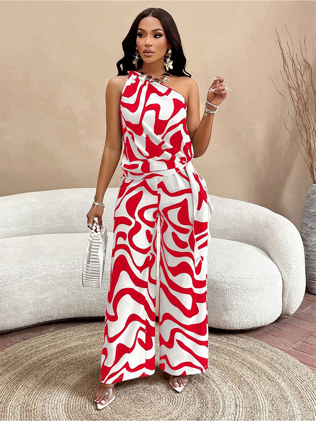 

StyleCast x Revolte Print Georgette Maxi Dress, Red
