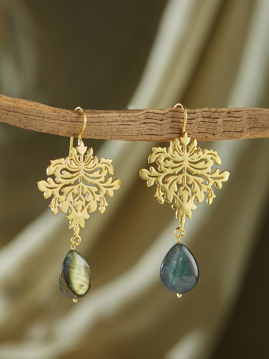 

Fabindia Silver Contemporary Dangler Drop Earrings, Gold
