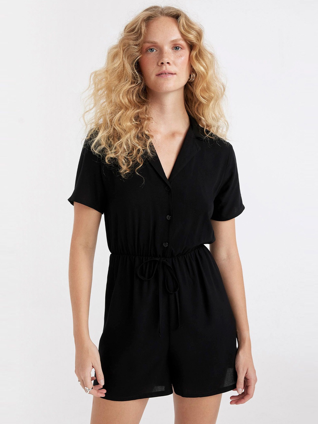 

DeFacto Women Short Sleeves Jumpsuit, Black