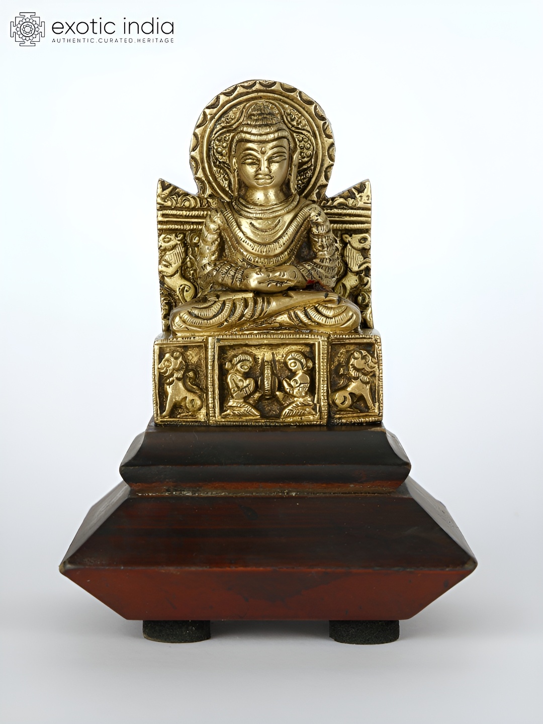 

Exotic India Gold-Toned & Brown Buddha Idol Showpiece