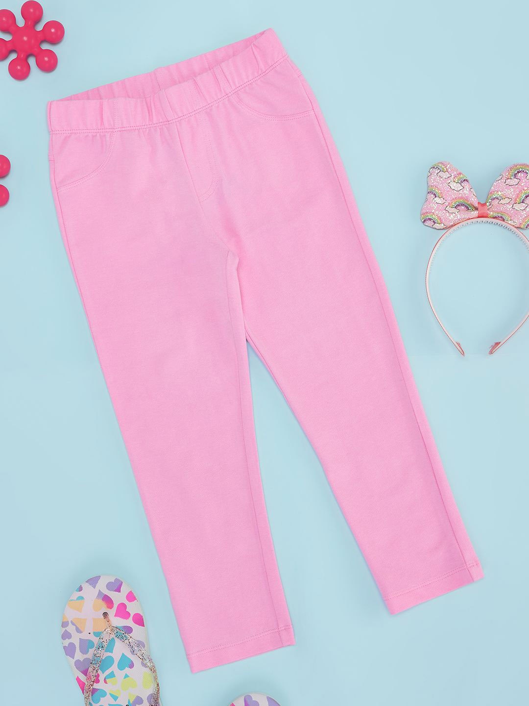 

Pantaloons Junior Girls Mid-Rise Track Pants, Pink