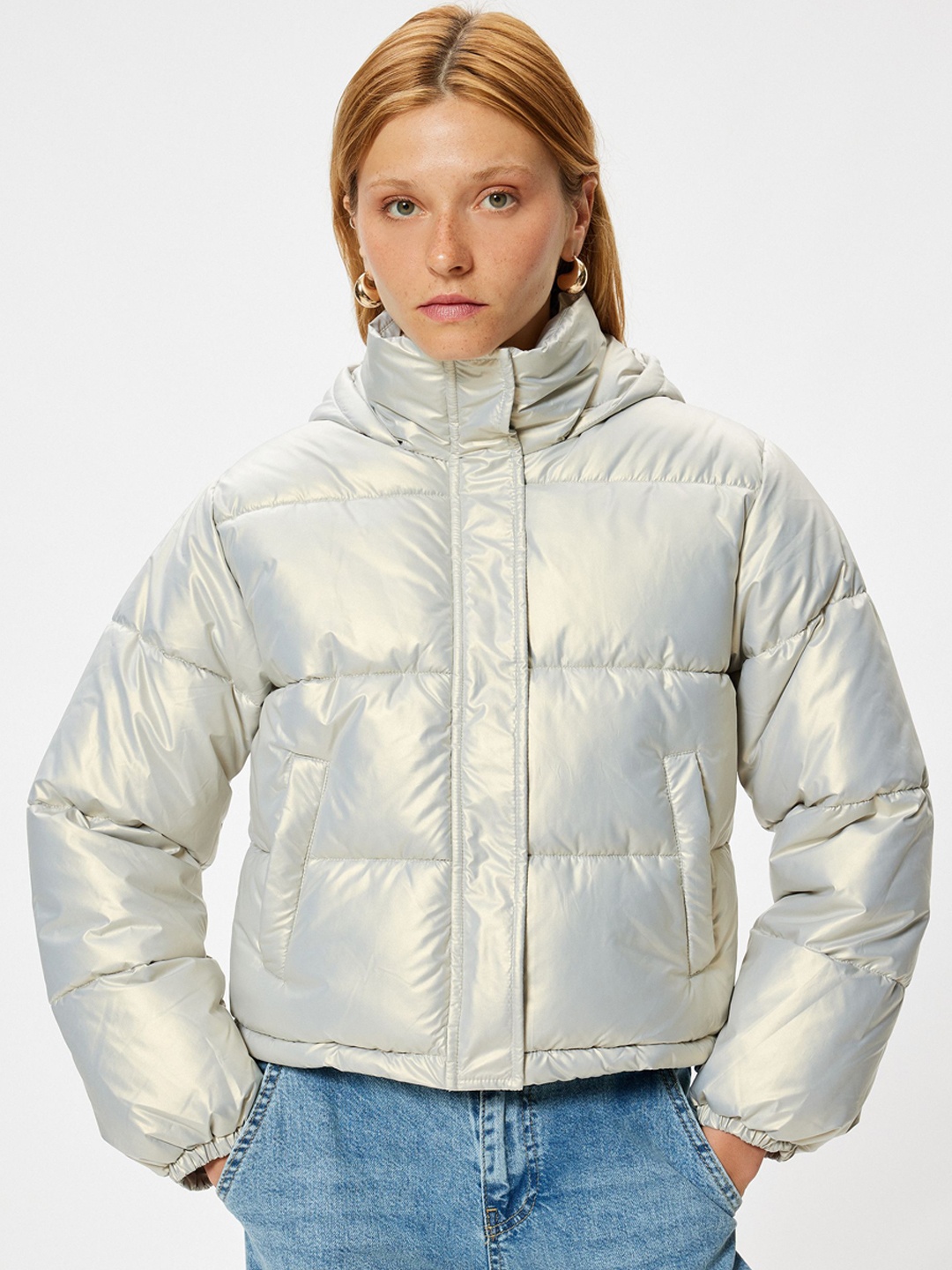 

Koton Women Solid Hooded Puffer Jacket, White