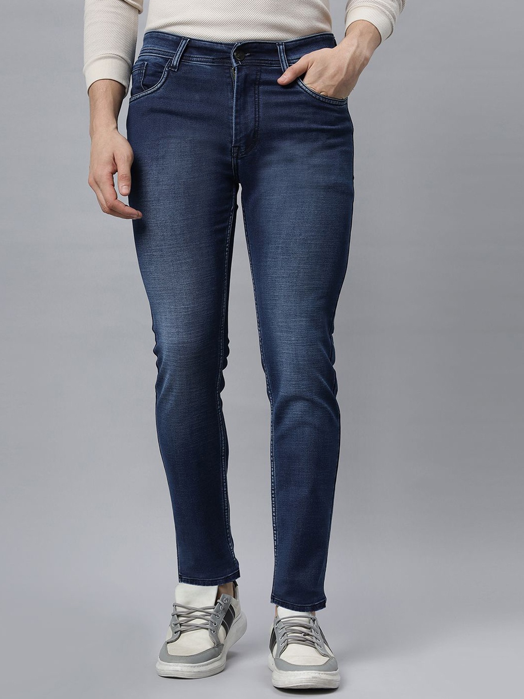 

RJ Denim Men Mid-Rise Slim Fit Light Fade Jeans, Blue