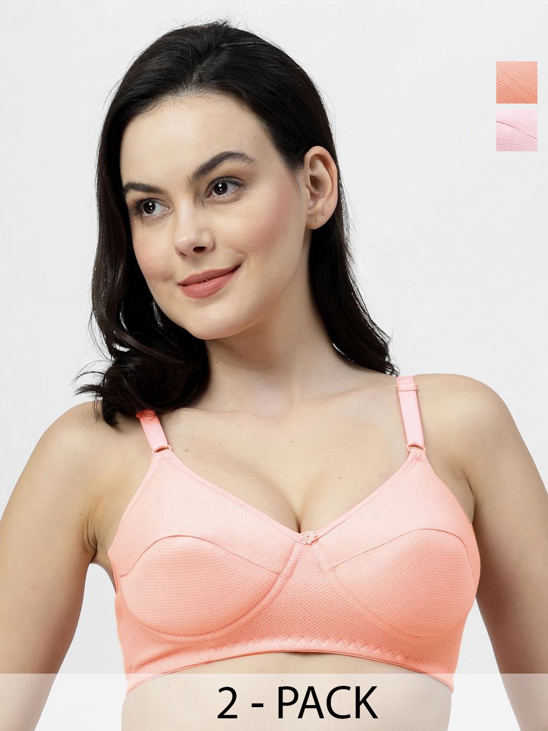 

SHYAM SONS FLAIR Pack Of 2 Full Coverage Lightly Padded Everyday Bra, Pink