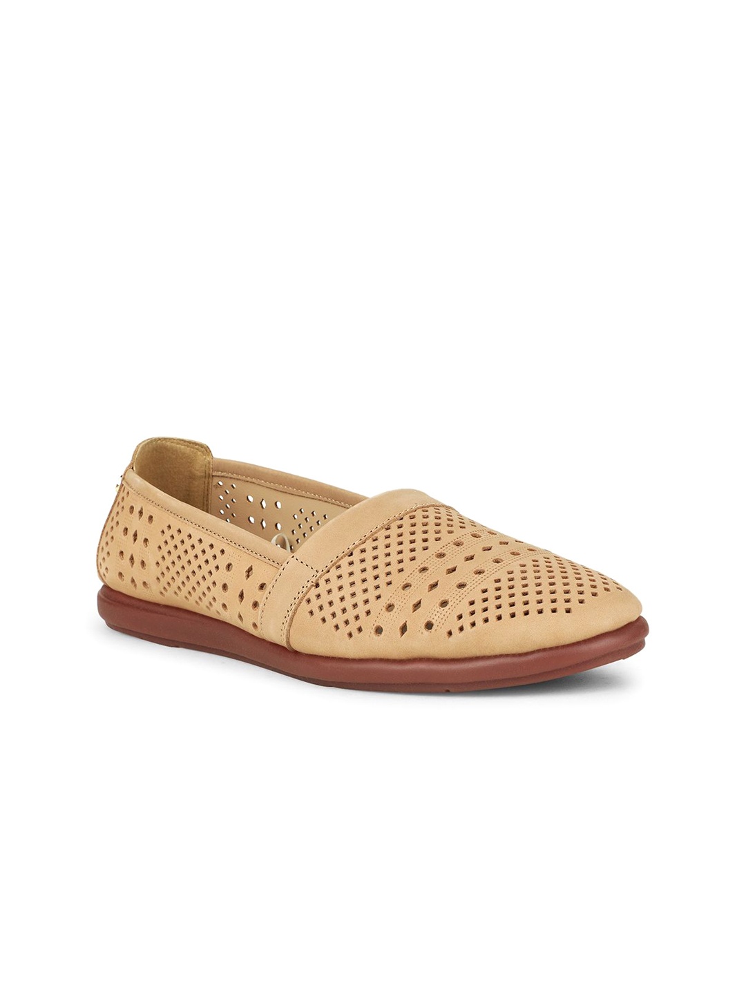 

Hush Puppies Women Perforations Slip-On Sneakers With Laser Cuts, Beige