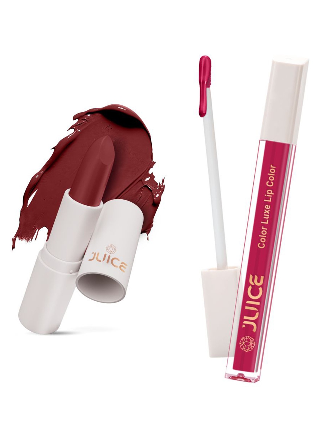 

JUICE Set of Color Luxe Lip Color 2.5ml & Kiss Sensation Lipstick 4g - Shade M11 & M05, Maroon