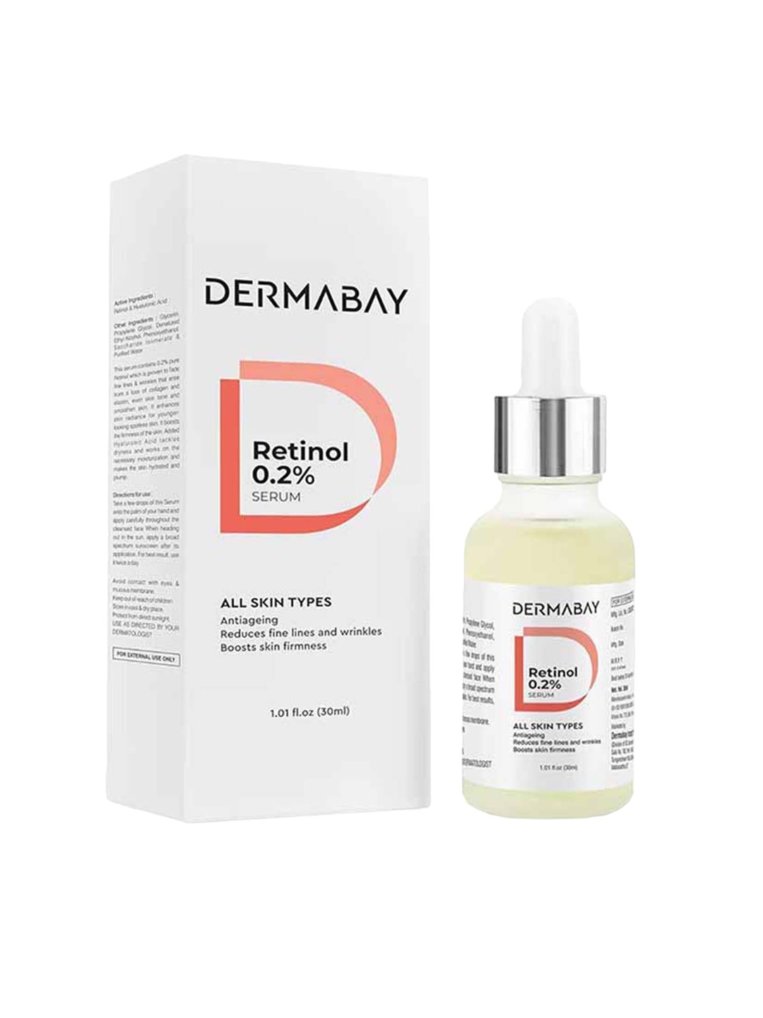 

DermaBay Retinol 0.2% Face Serum - 30ml, White