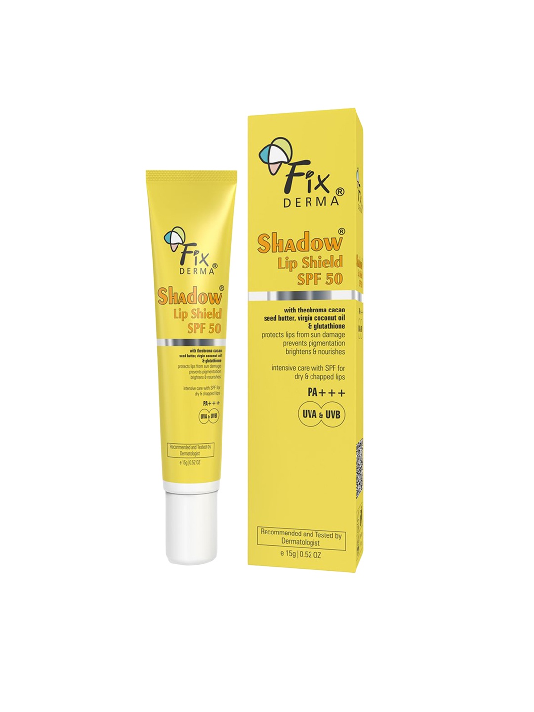 

FIXDERMA Shadow SPF 50 PA+++ Lip Sunscreen With Coconut Oil - 15g, Yellow