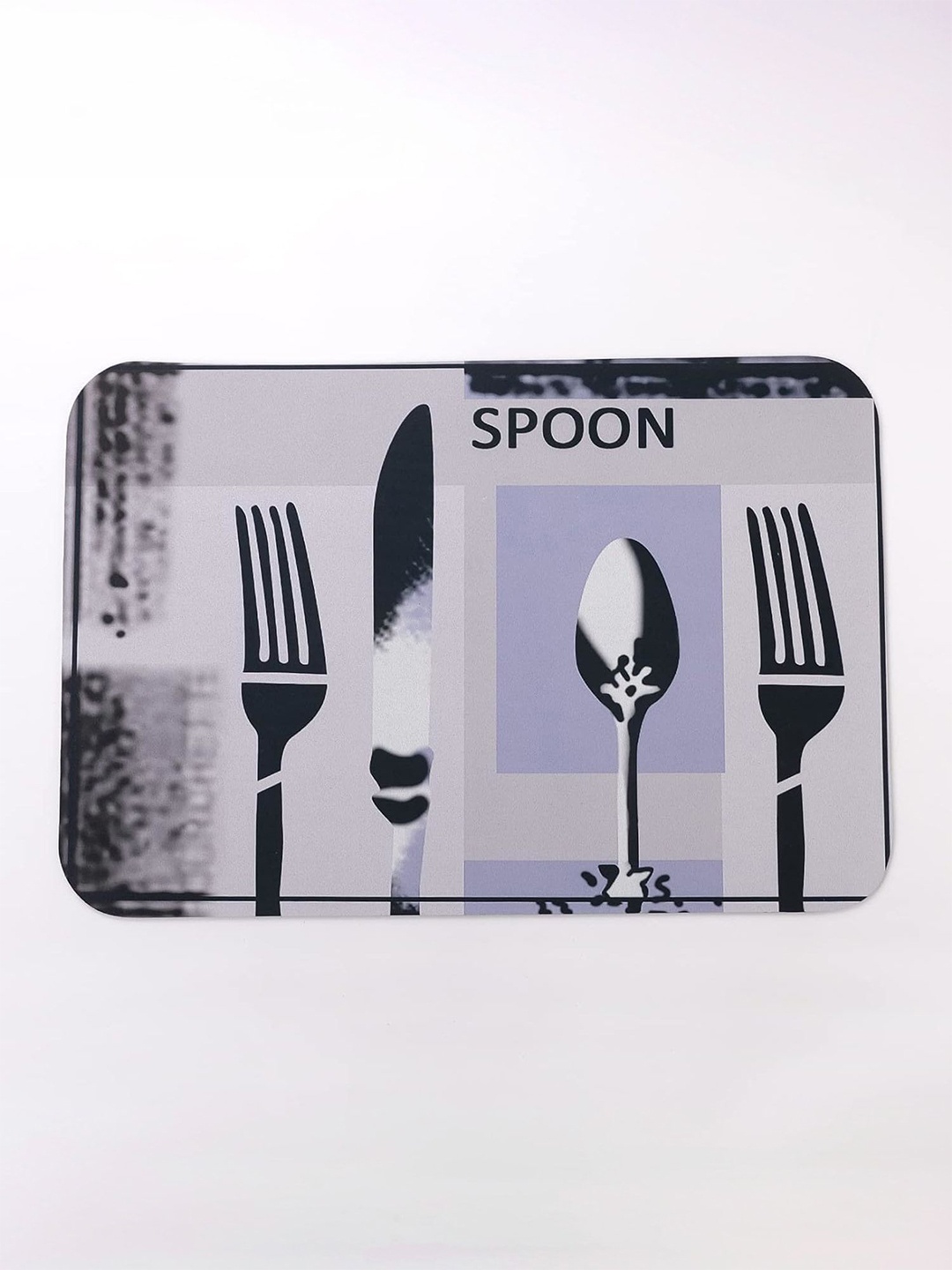 

Kuber Industries Grey & Blue 5 Pieces Printed 240 GSM Kitchen Mats