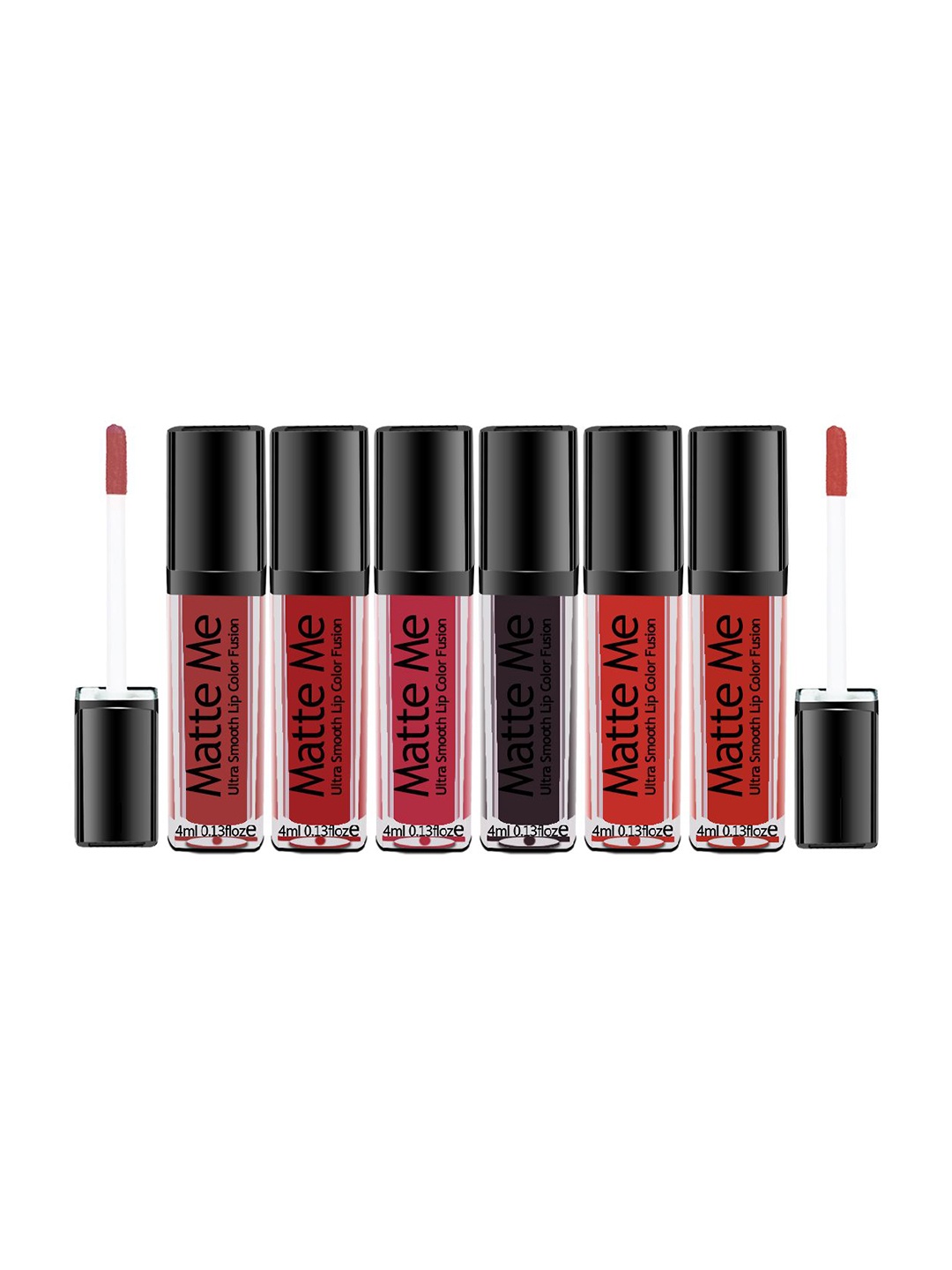 

Adbeni Set of 6 Ultra Smooth Lip Color Fusion Long Lasting Liquid Lipsticks- Shade-B- 4ml, Red
