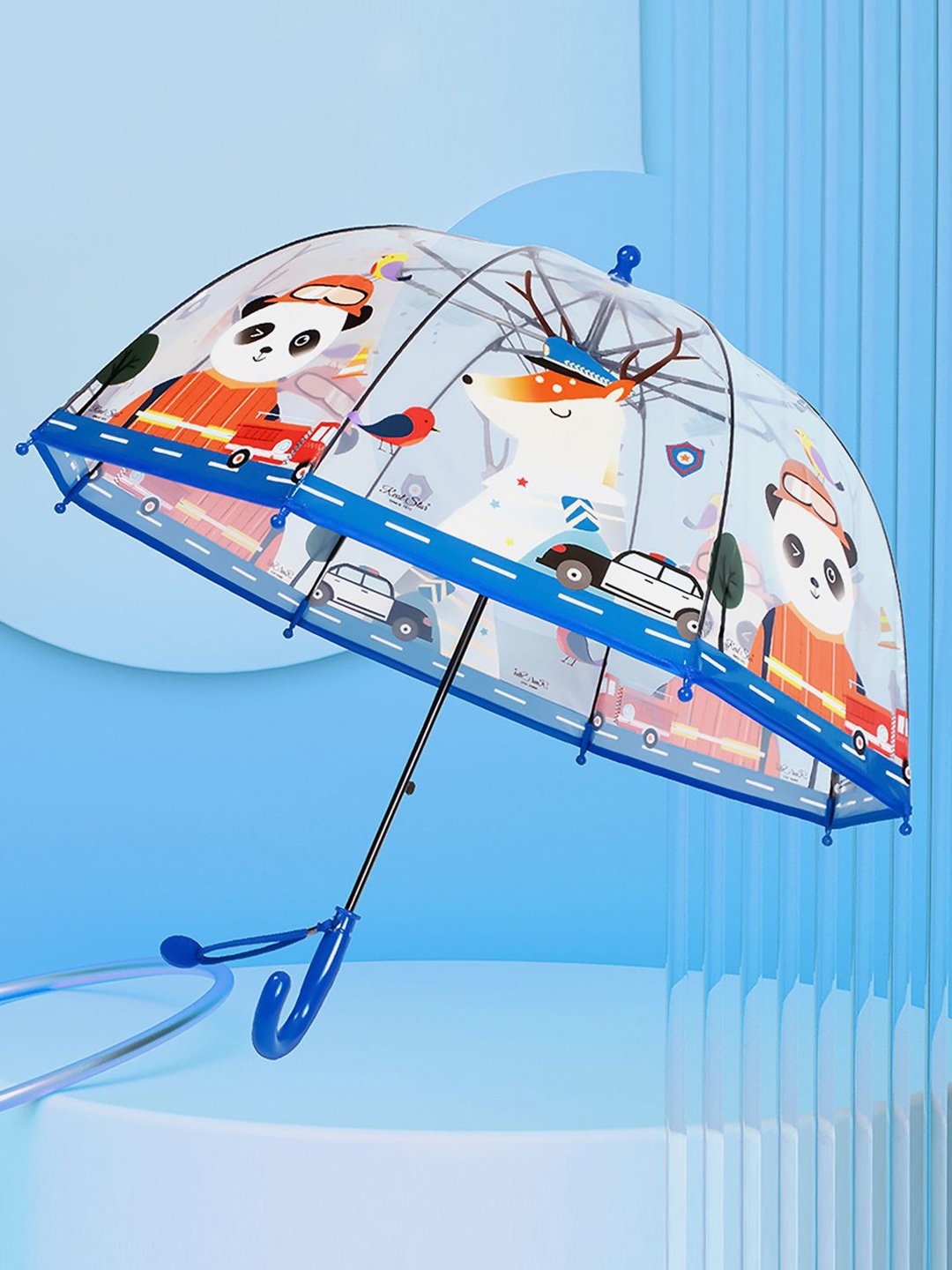 

Little Surprise Box LLP Kids Dome Style Panda Printed Manual 2 Fold Umbrella, Blue