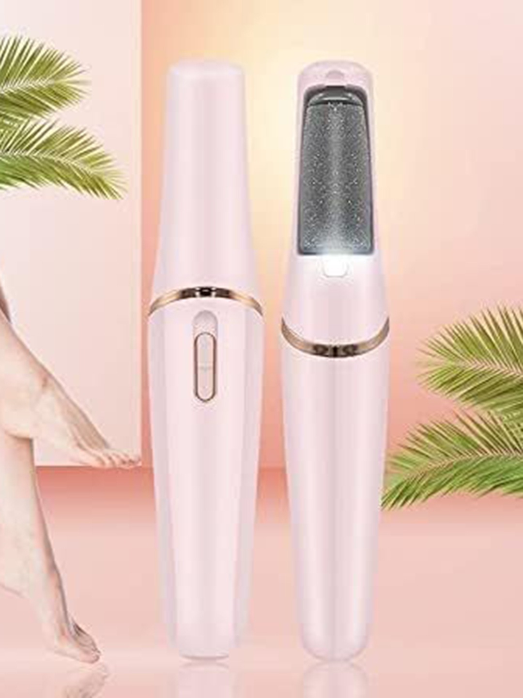 

FAVON Professional Pedicure Electric Foot Grinder with 2 Roller Heads - Coarse & Fine Head, Pink